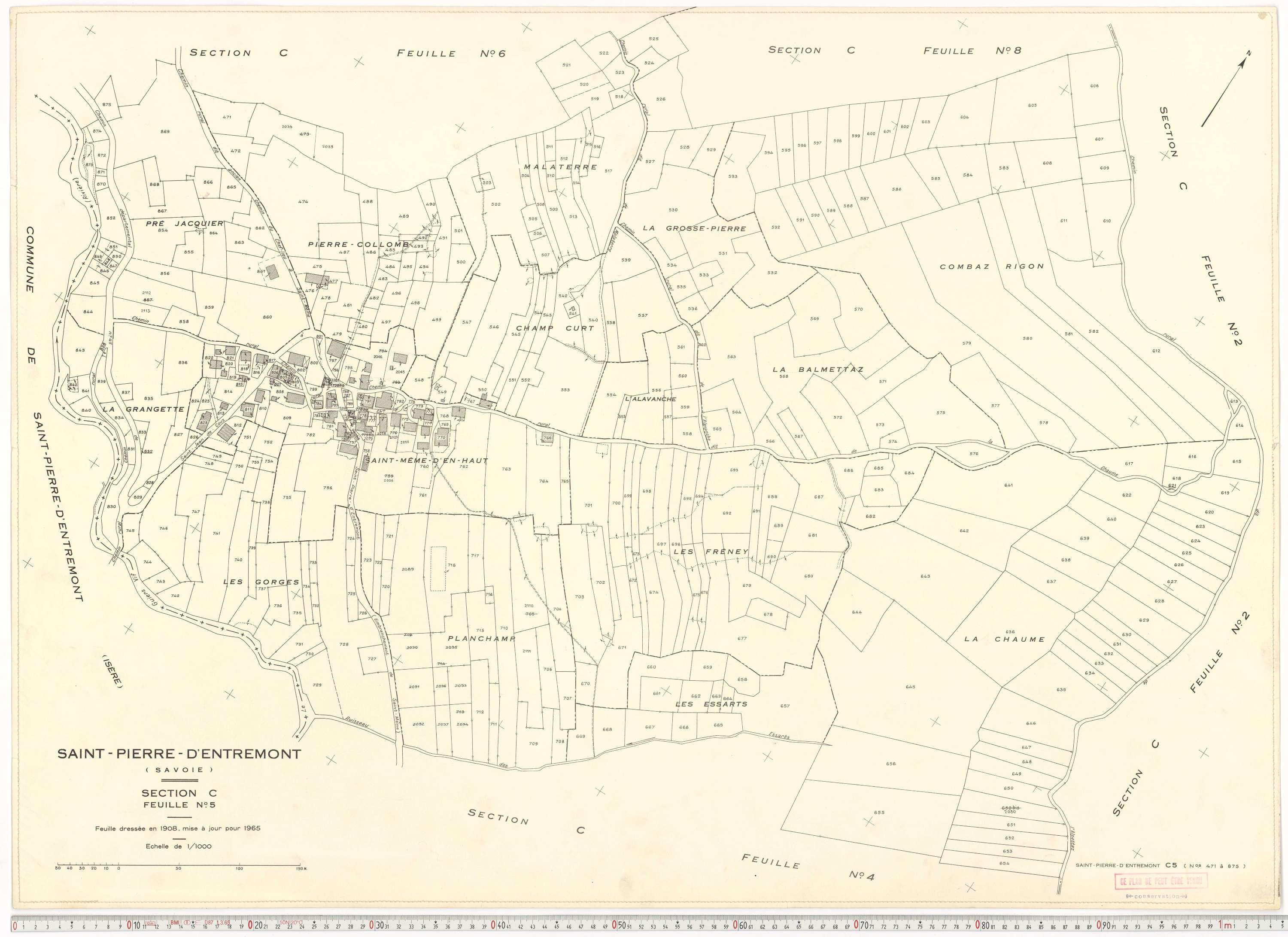 Saint-Pierre-d'Albigny - Plans cadastraux du cadastre rénové.