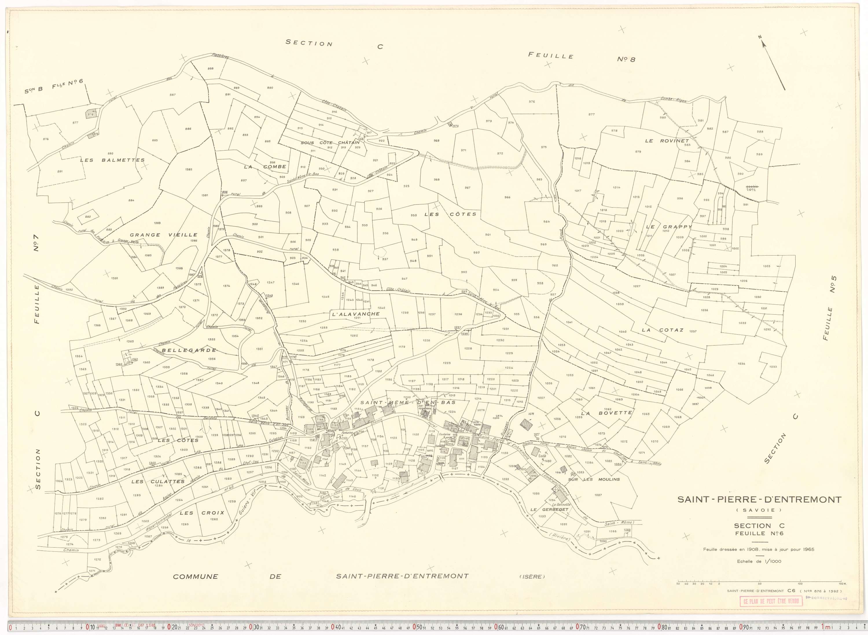 Saint-Pierre-d'Albigny - Plans cadastraux du cadastre rénové.
