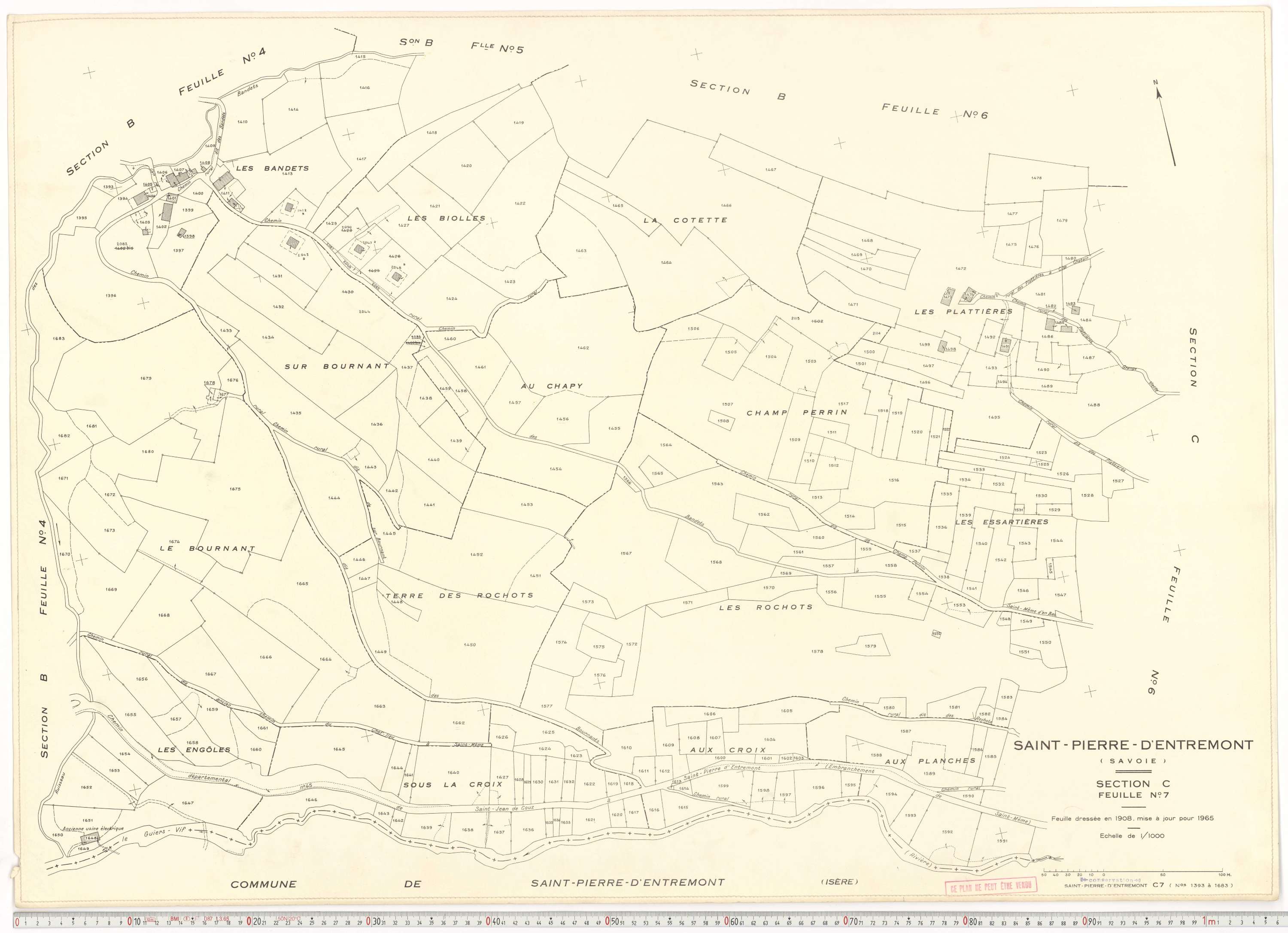 Saint-Pierre-d'Albigny - Plans cadastraux du cadastre rénové.
