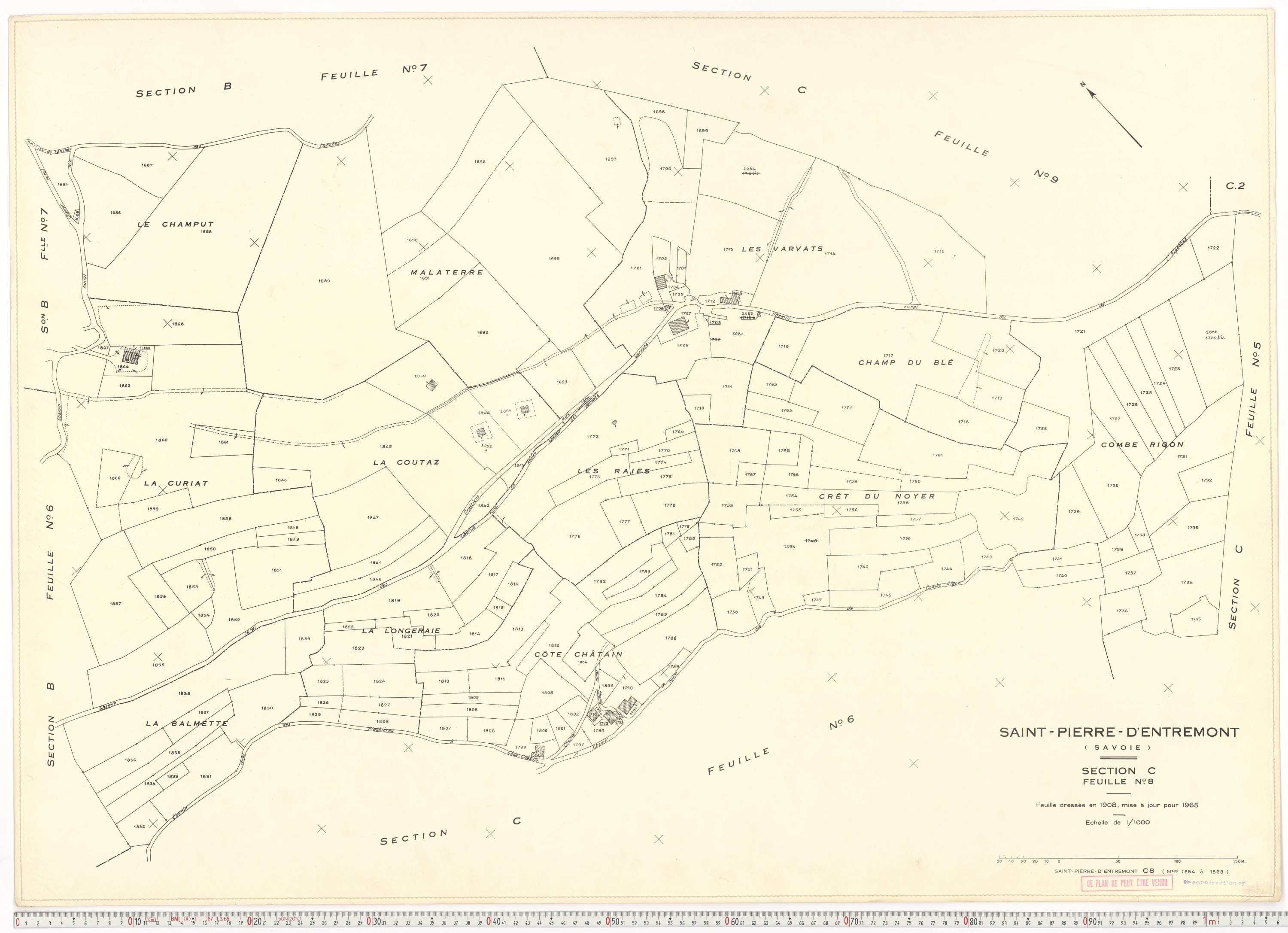 Saint-Pierre-d'Albigny - Plans cadastraux du cadastre rénové.