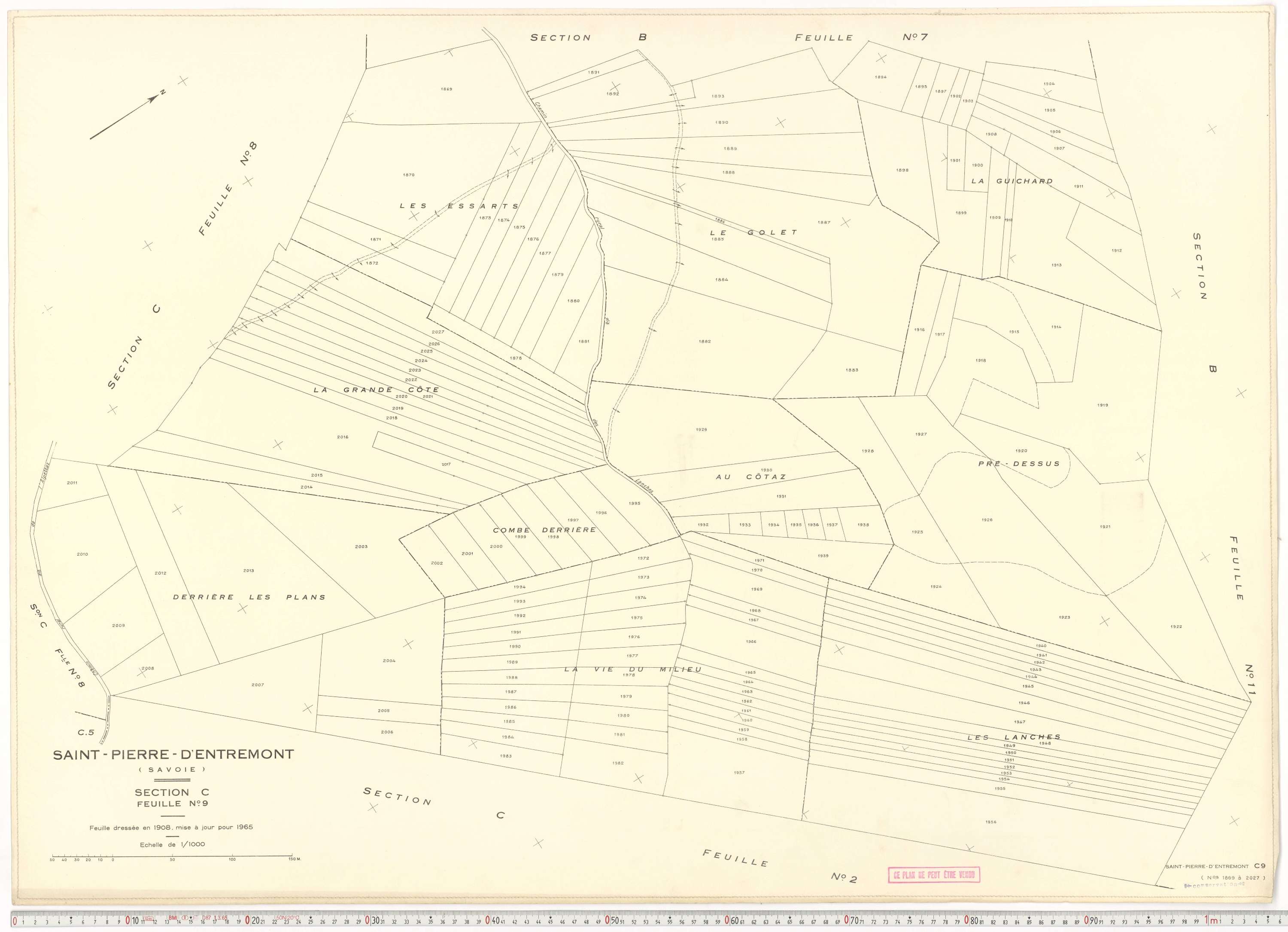 Saint-Pierre-d'Albigny - Plans cadastraux du cadastre rénové.