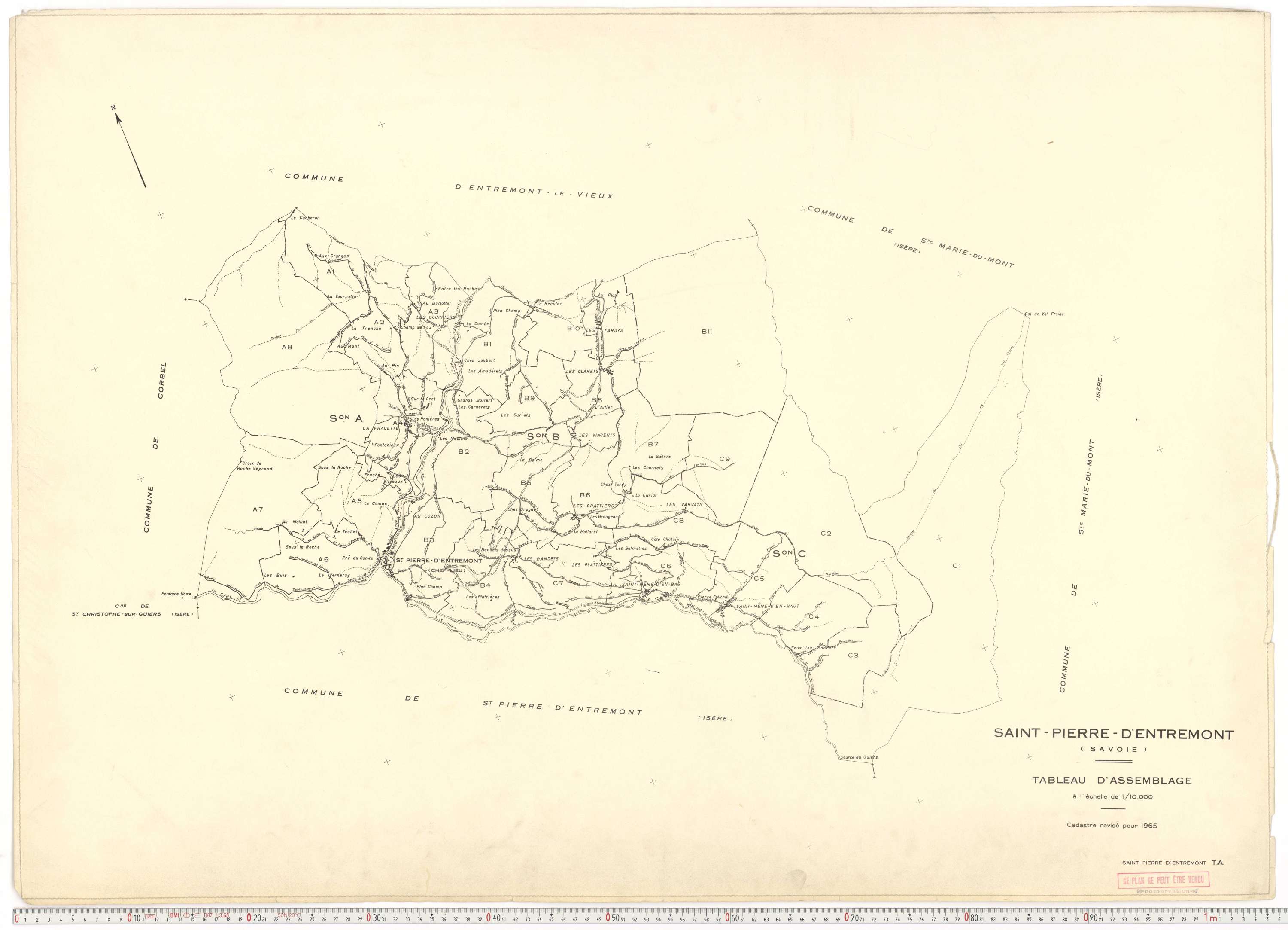 Saint-Pierre-d'Albigny - Plans cadastraux du cadastre rénové.