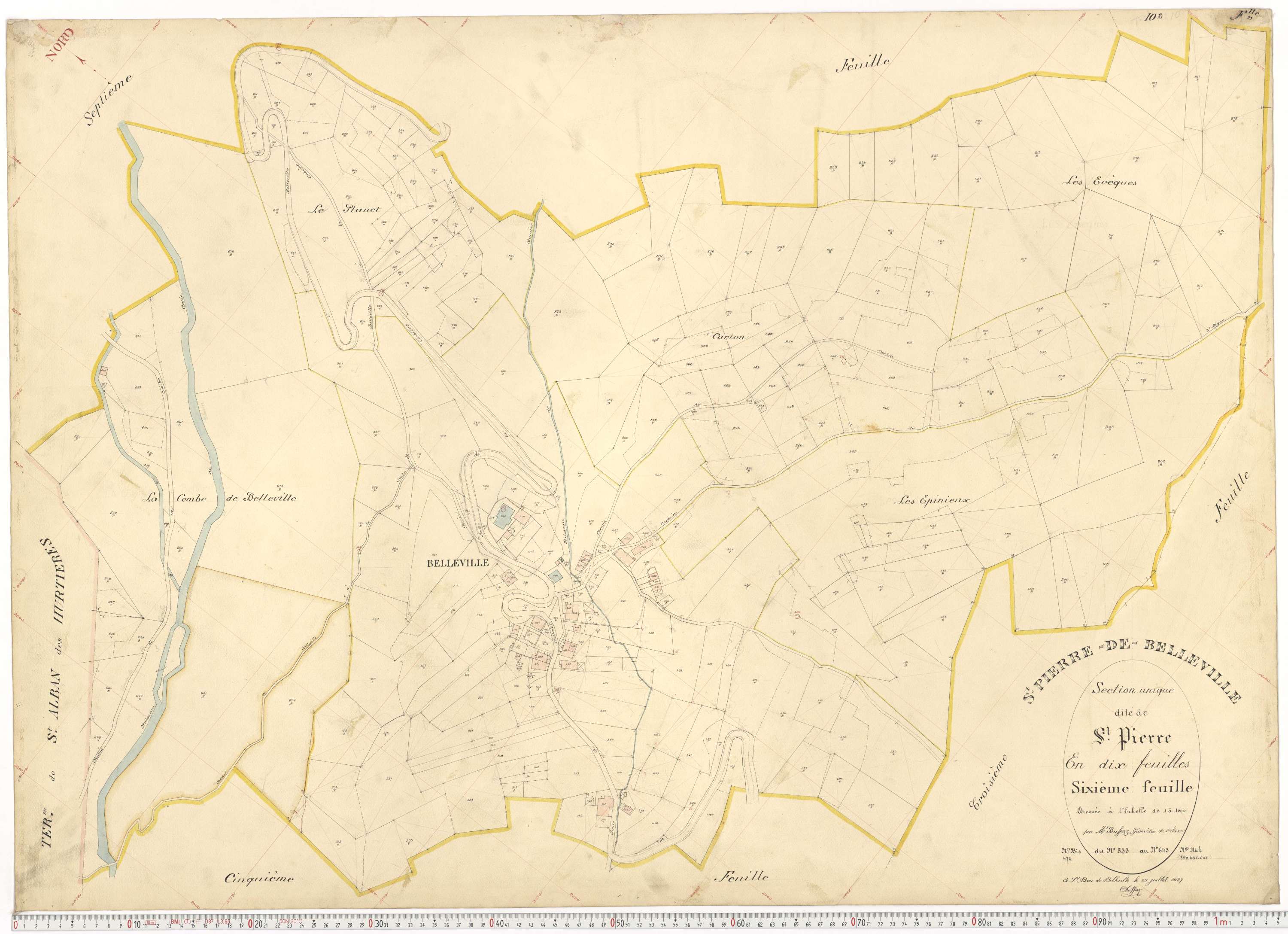 Saint-Pierre-de-Belleville - Plans cadastraux du premier cadastre français.