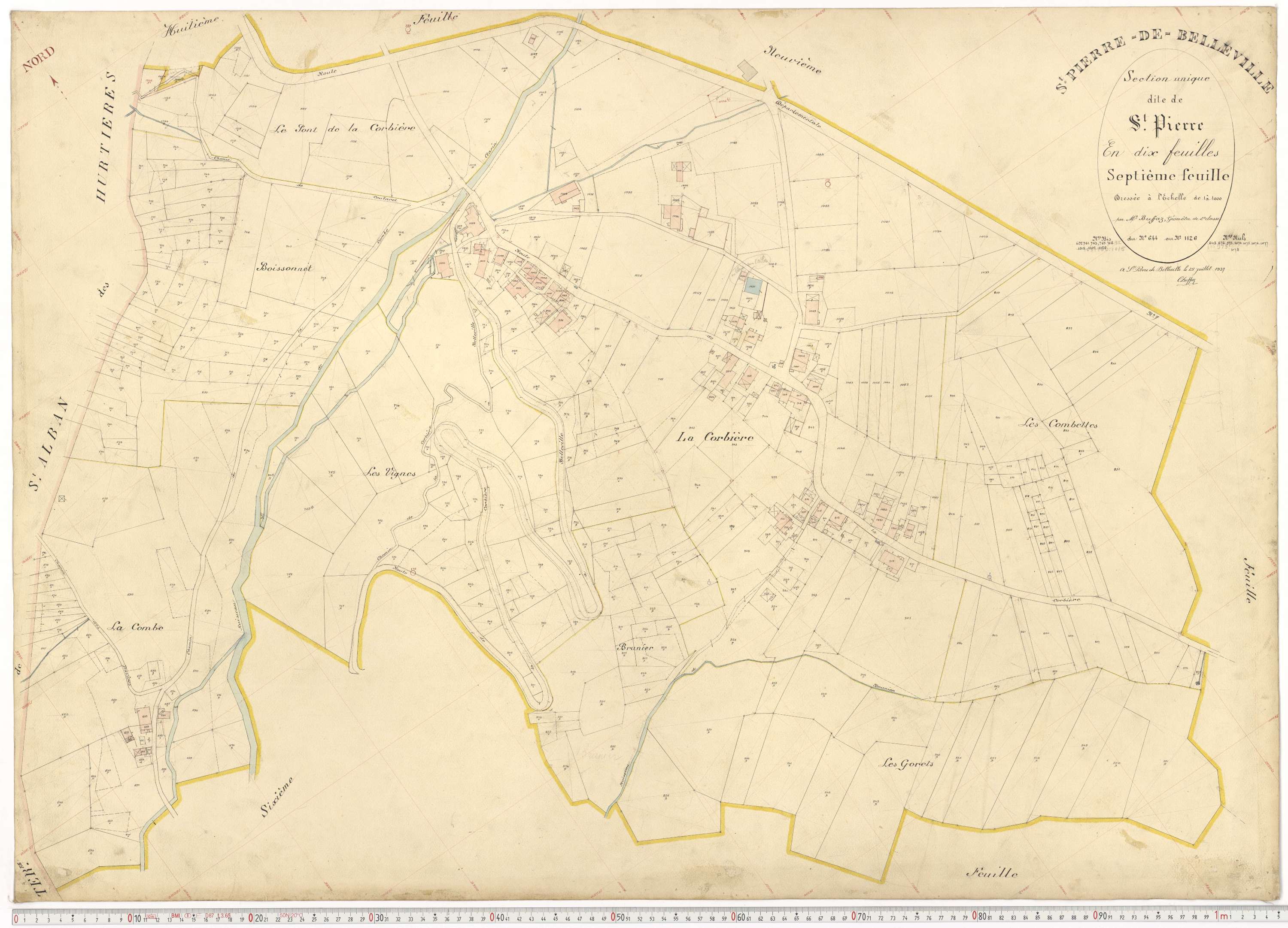 Saint-Pierre-de-Belleville - Plans cadastraux du premier cadastre français.