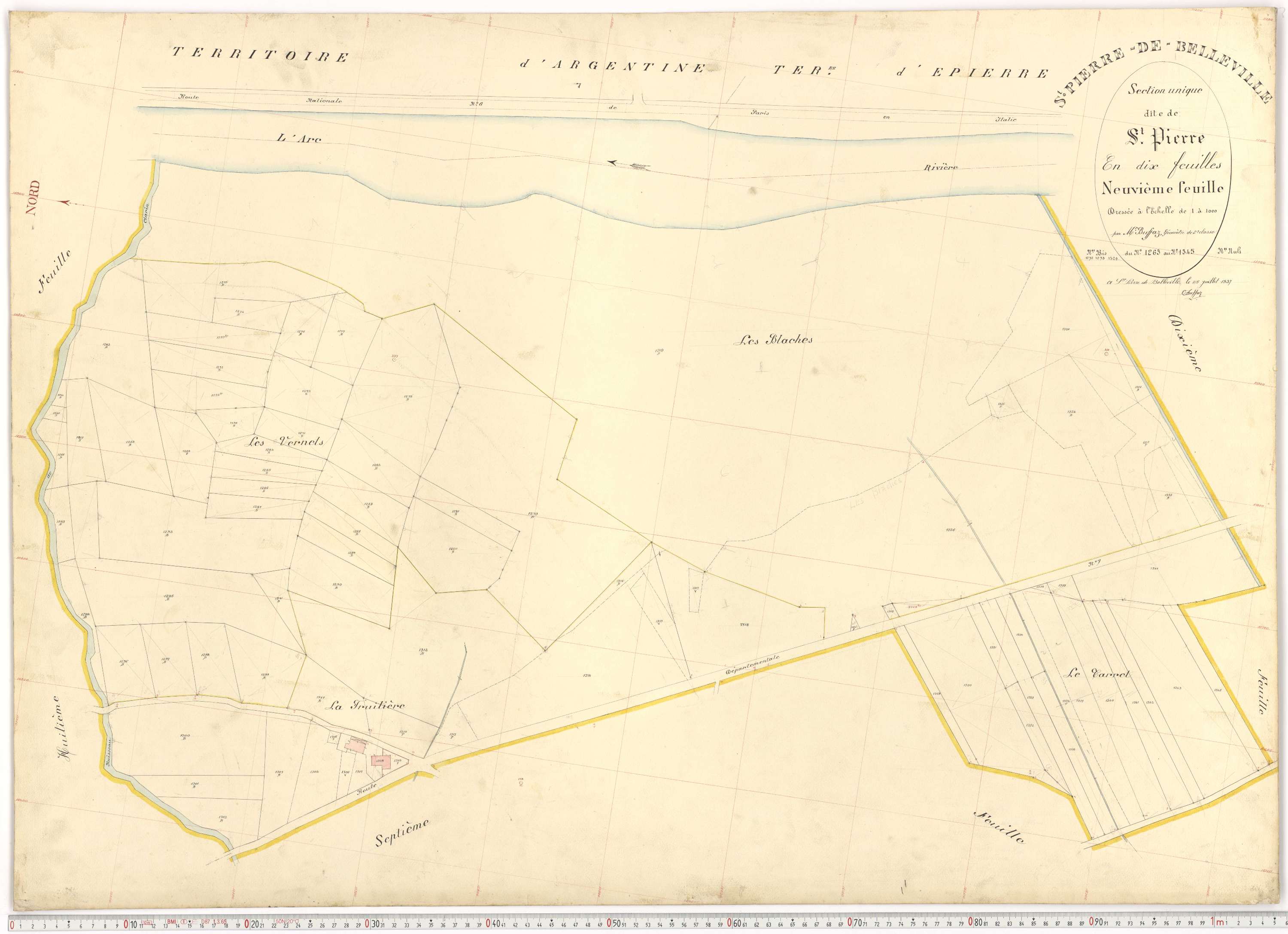 Saint-Pierre-de-Belleville - Plans cadastraux du premier cadastre français.