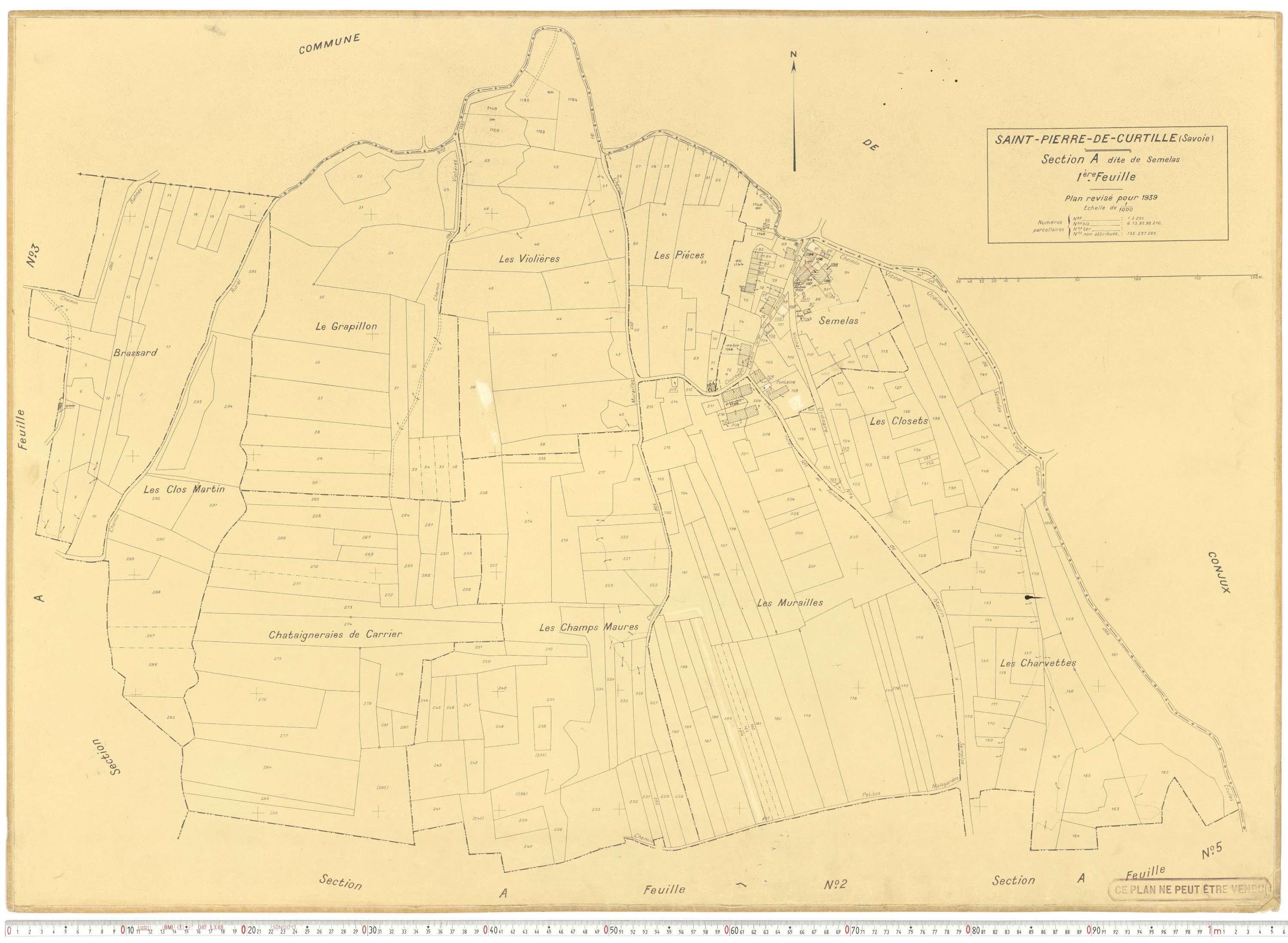 Saint-Pierre-de-Curtille - Plans cadastraux du cadastre rénové.
