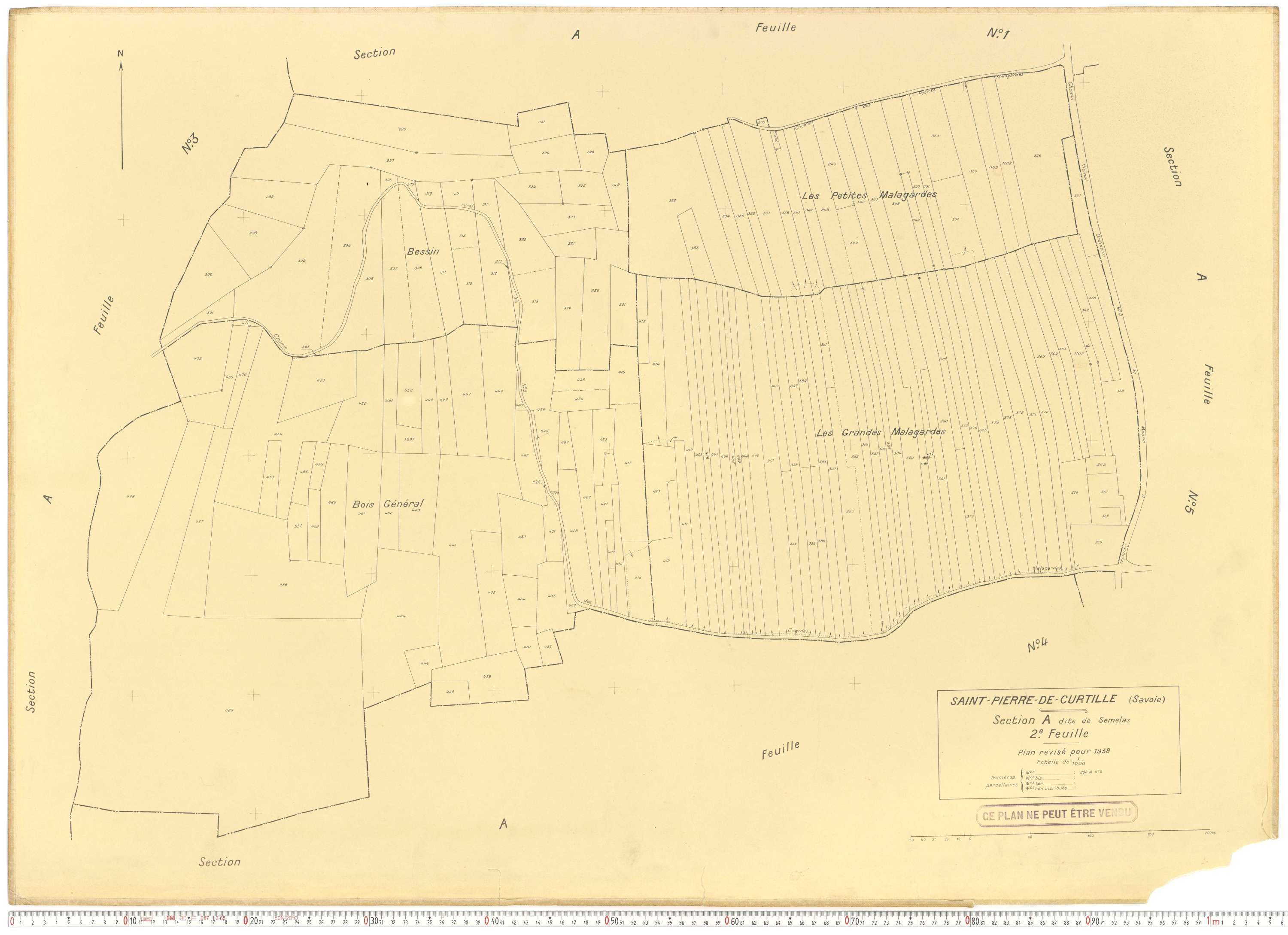 Saint-Pierre-de-Curtille - Plans cadastraux du cadastre rénové.