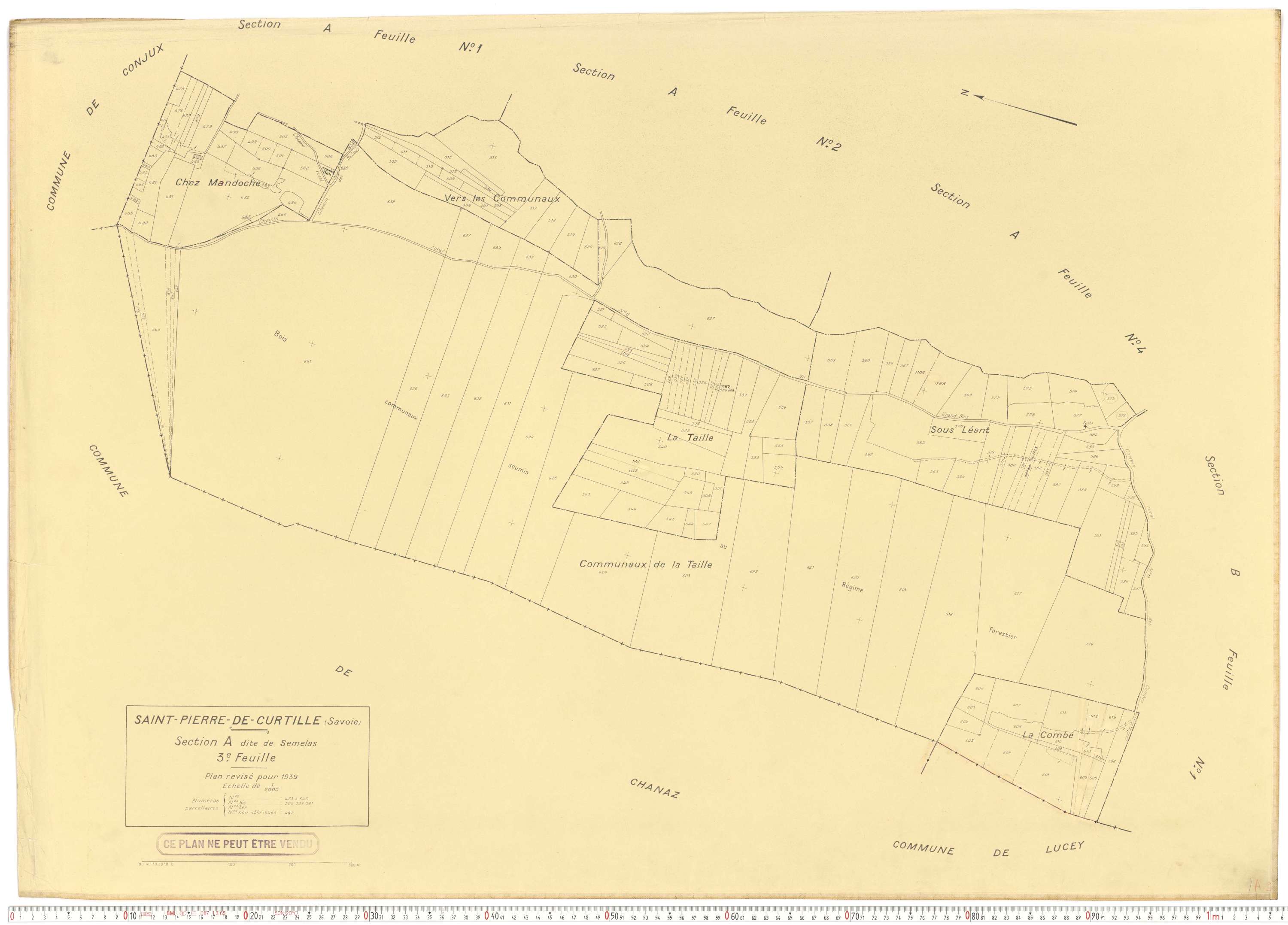 Saint-Pierre-de-Curtille - Plans cadastraux du cadastre rénové.