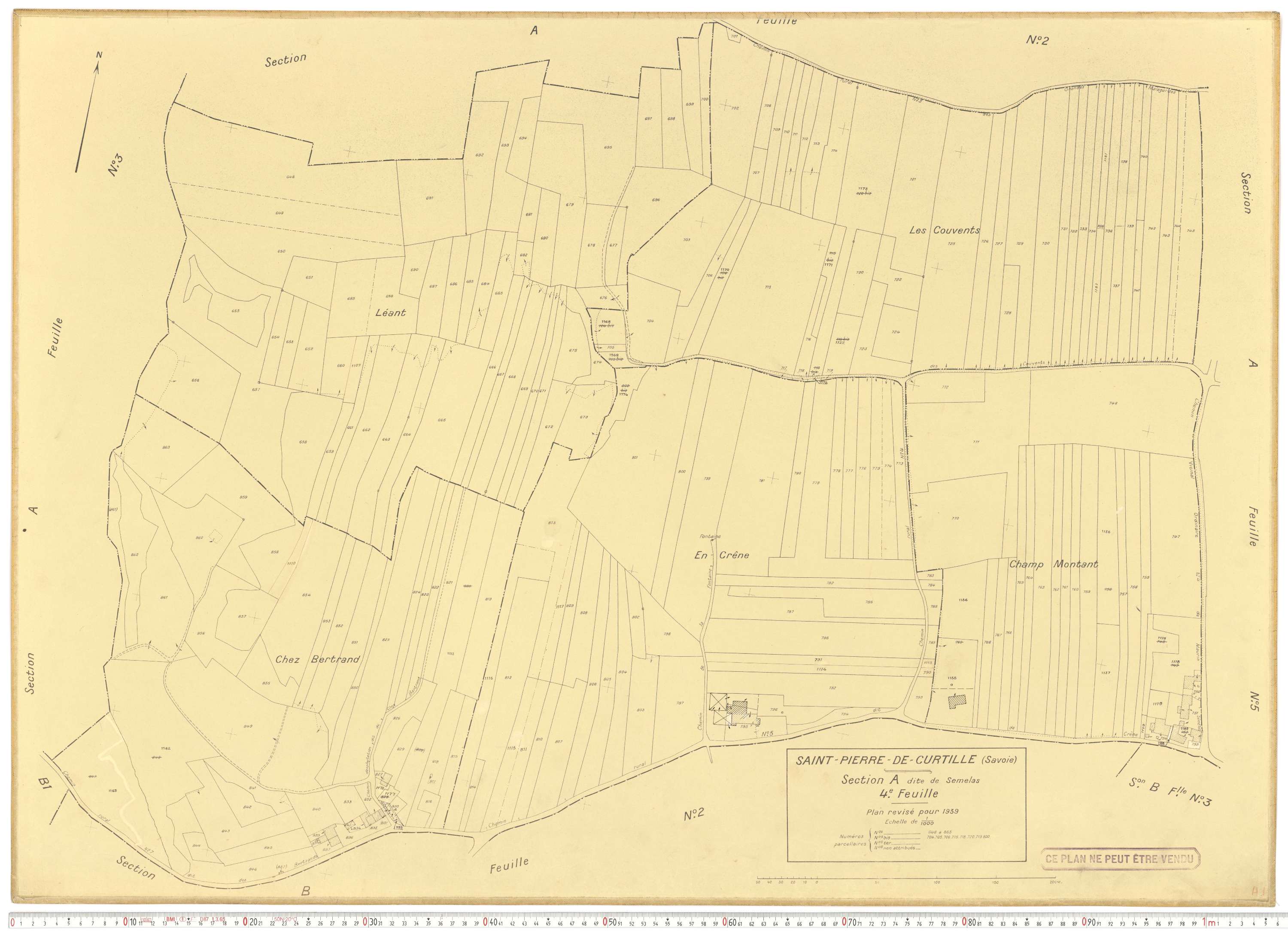 Saint-Pierre-de-Curtille - Plans cadastraux du cadastre rénové.