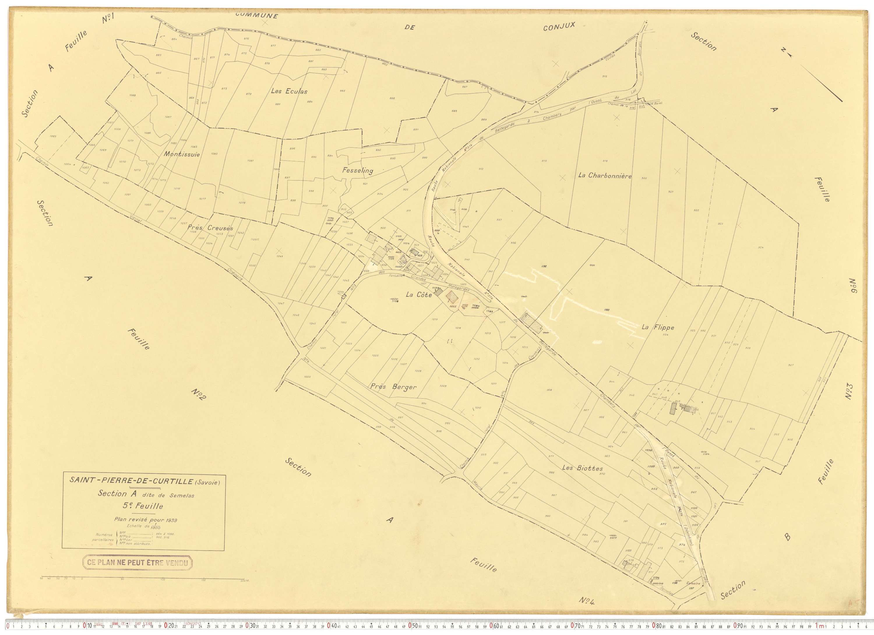 Saint-Pierre-de-Curtille - Plans cadastraux du cadastre rénové.
