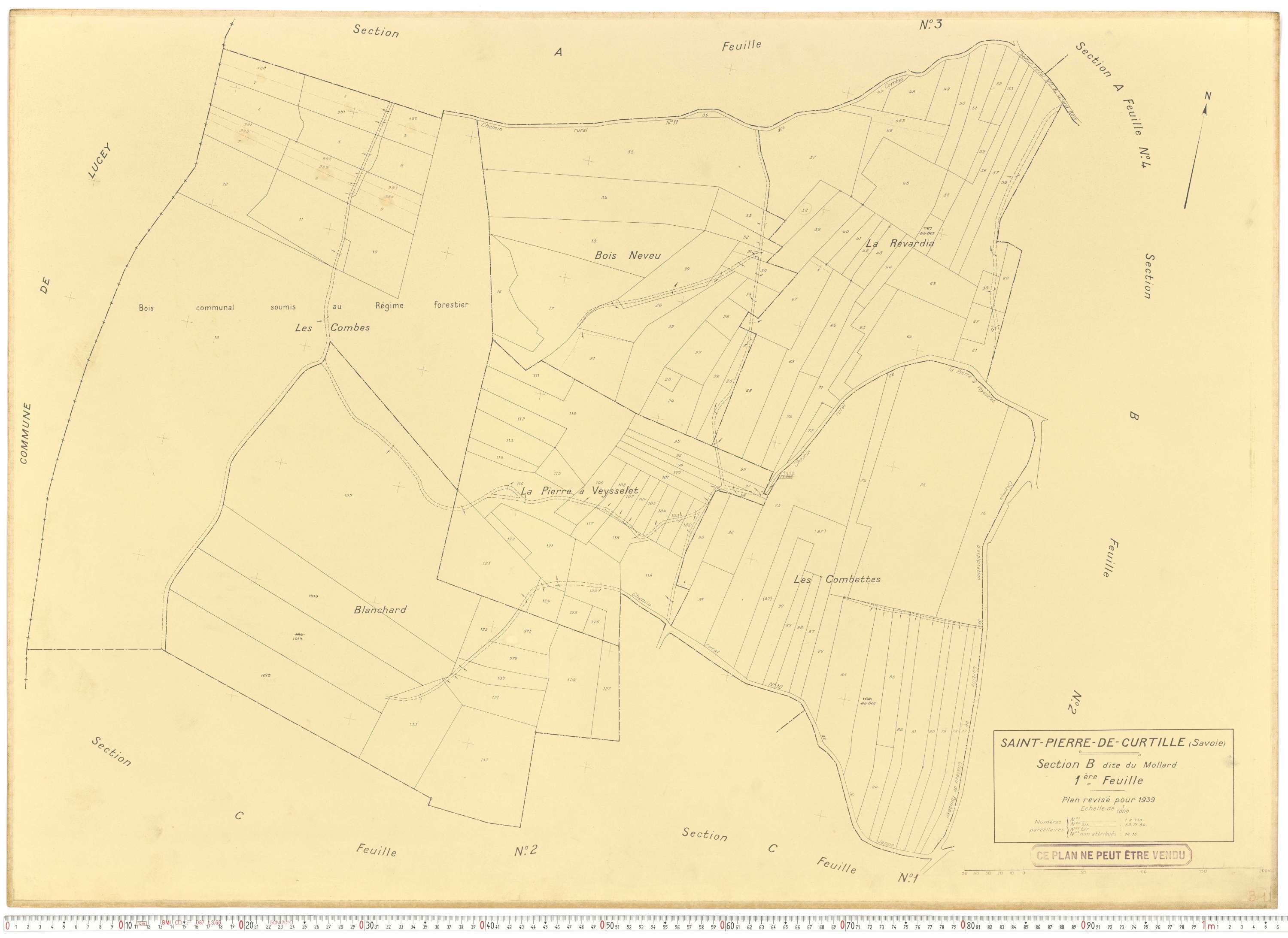 Saint-Pierre-de-Curtille - Plans cadastraux du cadastre rénové.