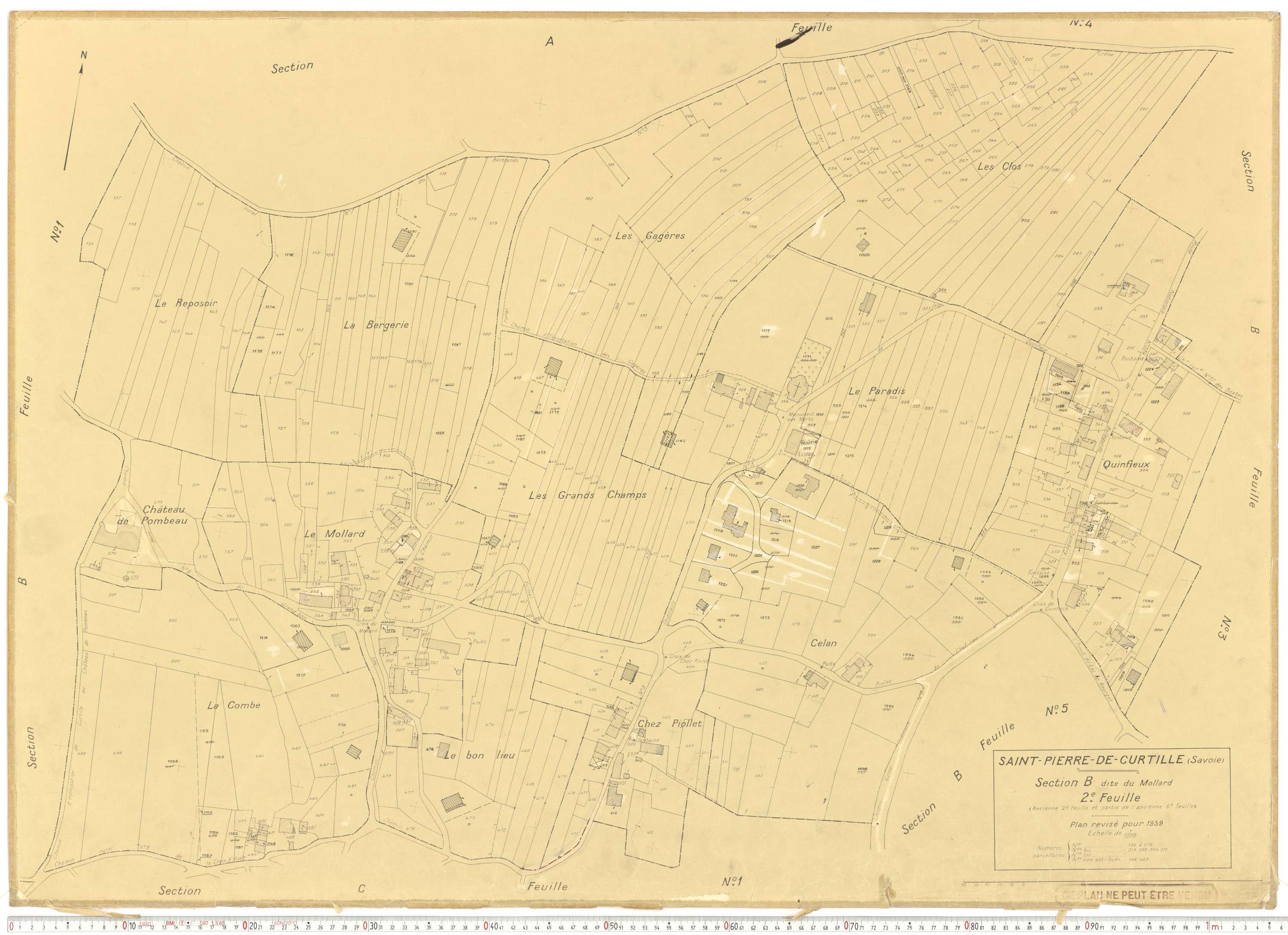 Saint-Pierre-de-Curtille - Plans cadastraux du cadastre rénové.