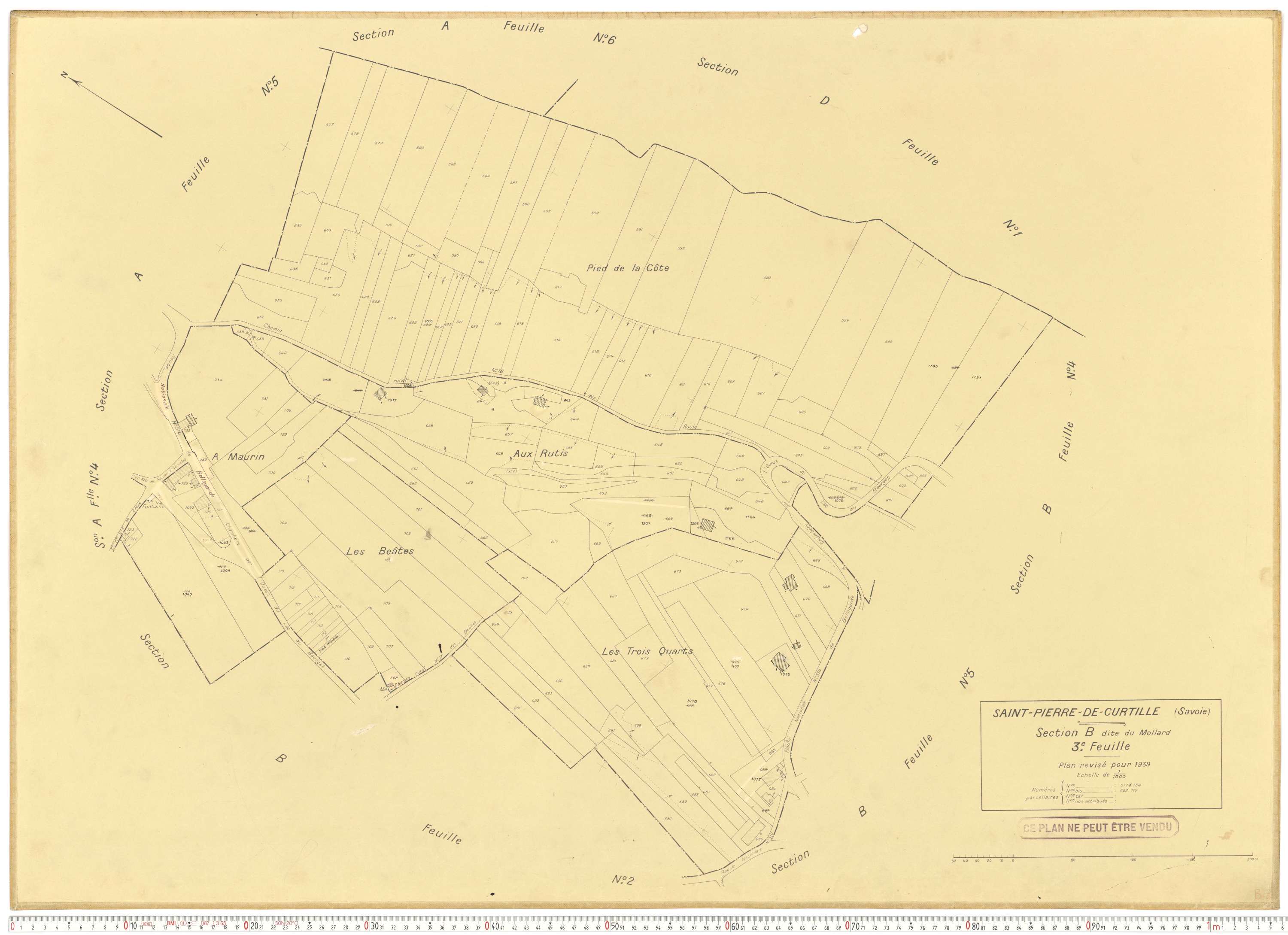 Saint-Pierre-de-Curtille - Plans cadastraux du cadastre rénové.