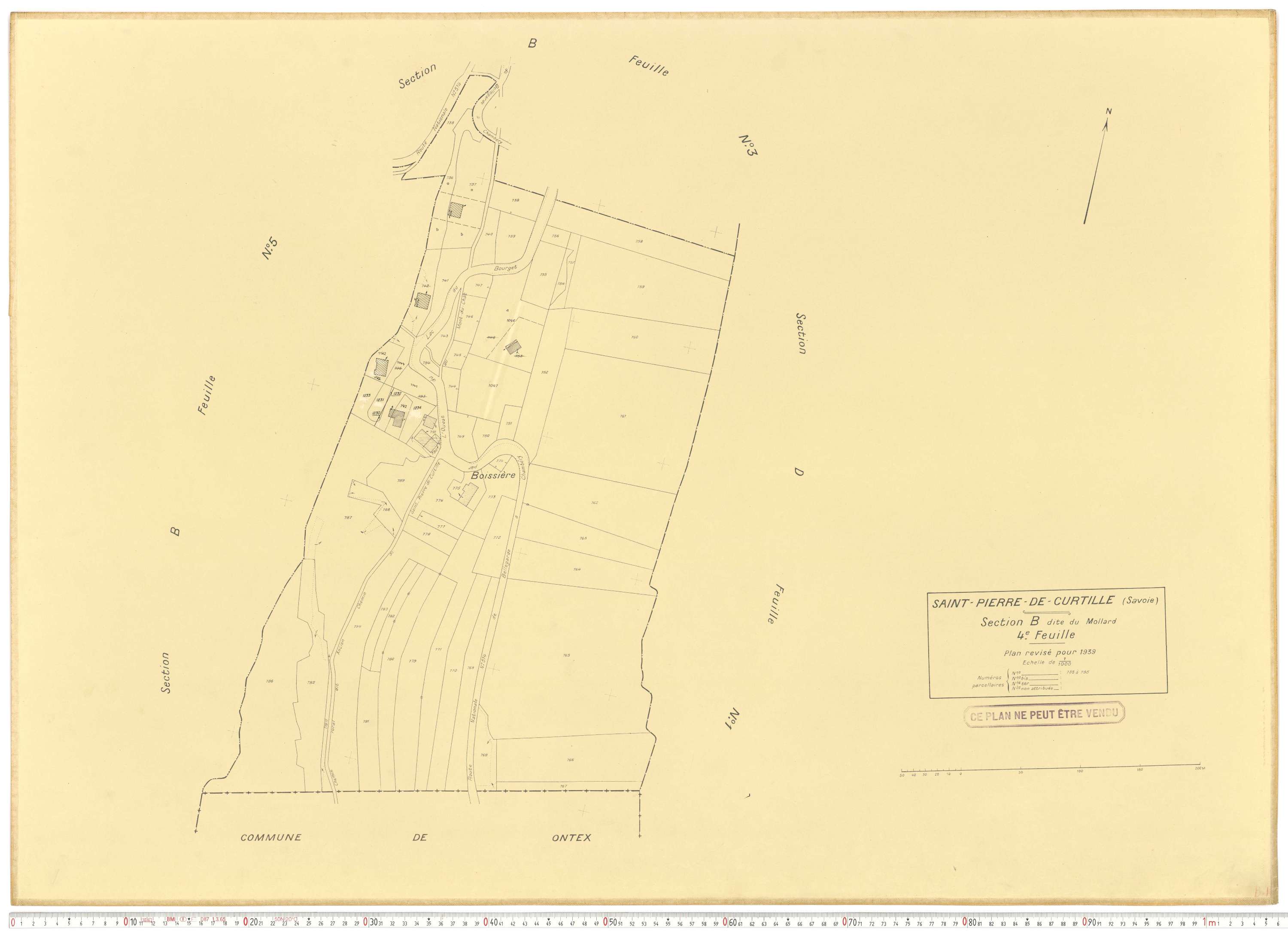 Saint-Pierre-de-Curtille - Plans cadastraux du cadastre rénové.
