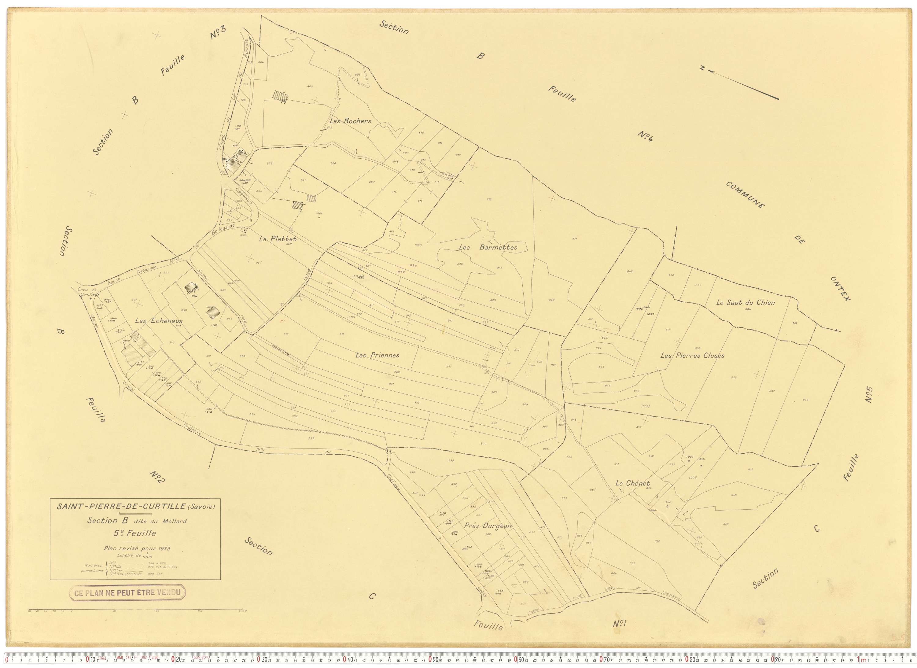 Saint-Pierre-de-Curtille - Plans cadastraux du cadastre rénové.
