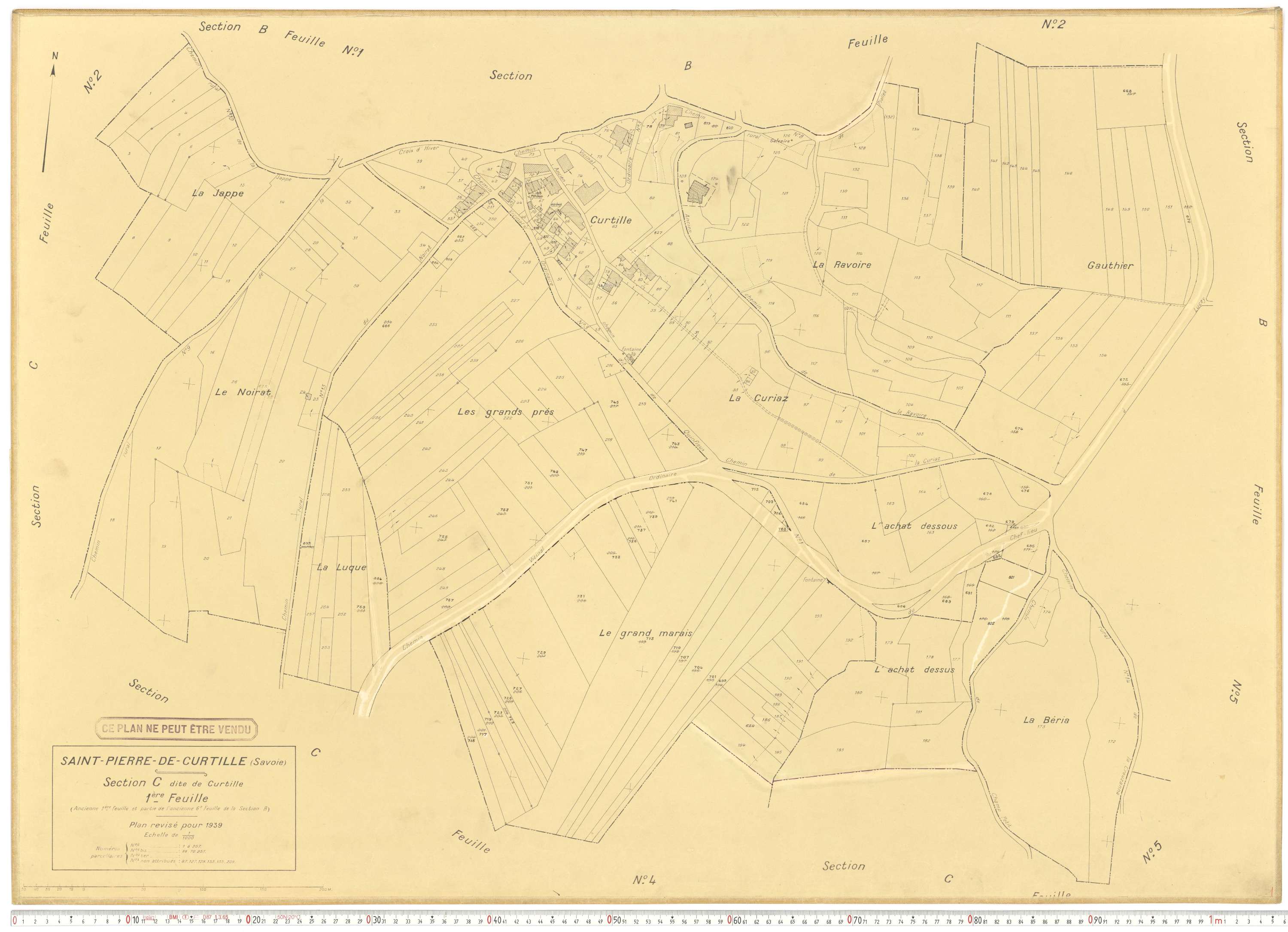 Saint-Pierre-de-Curtille - Plans cadastraux du cadastre rénové.