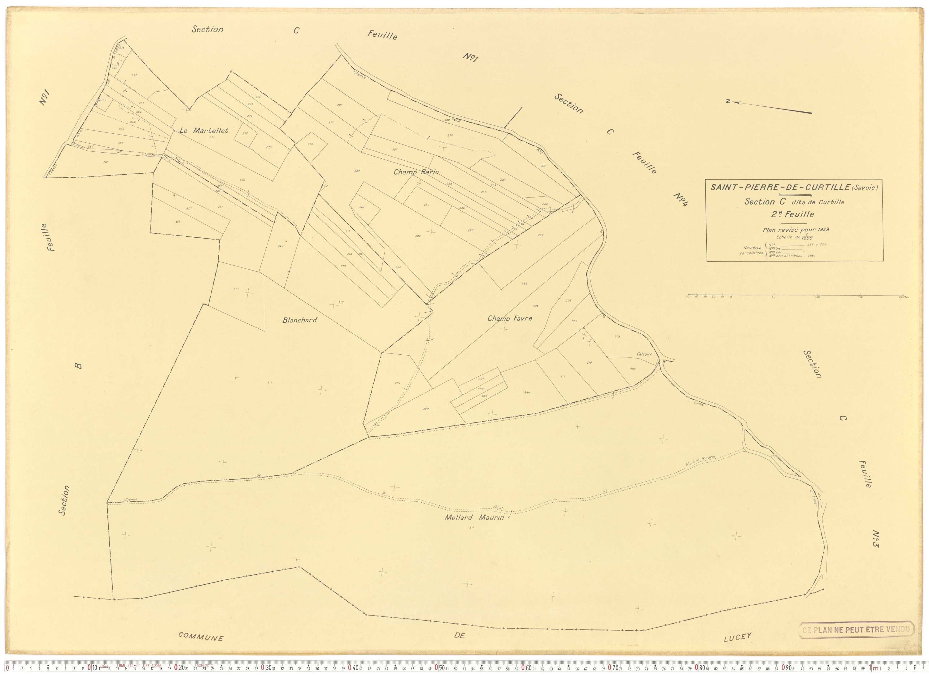 Saint-Pierre-de-Curtille - Plans cadastraux du cadastre rénové.