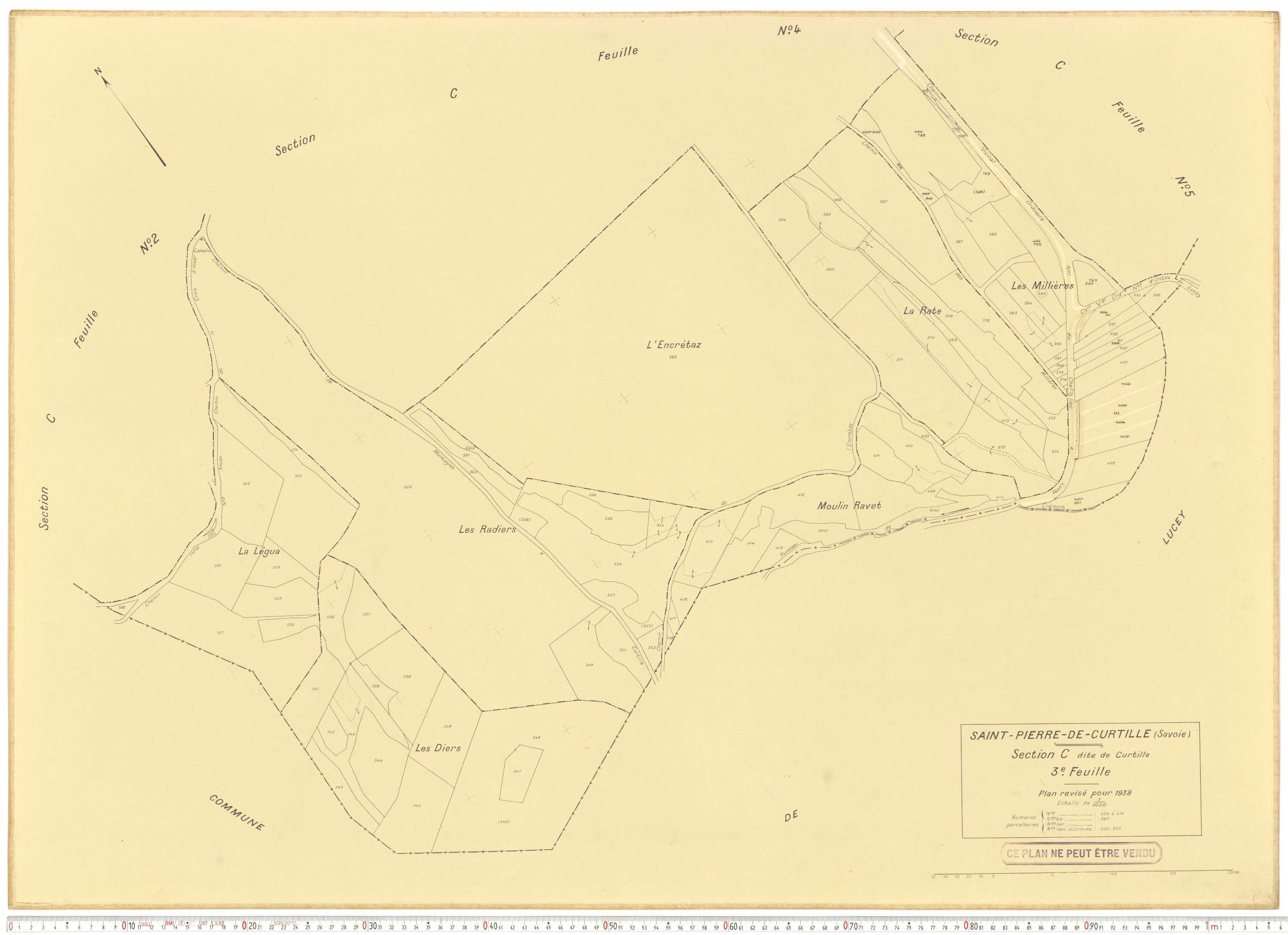 Saint-Pierre-de-Curtille - Plans cadastraux du cadastre rénové.