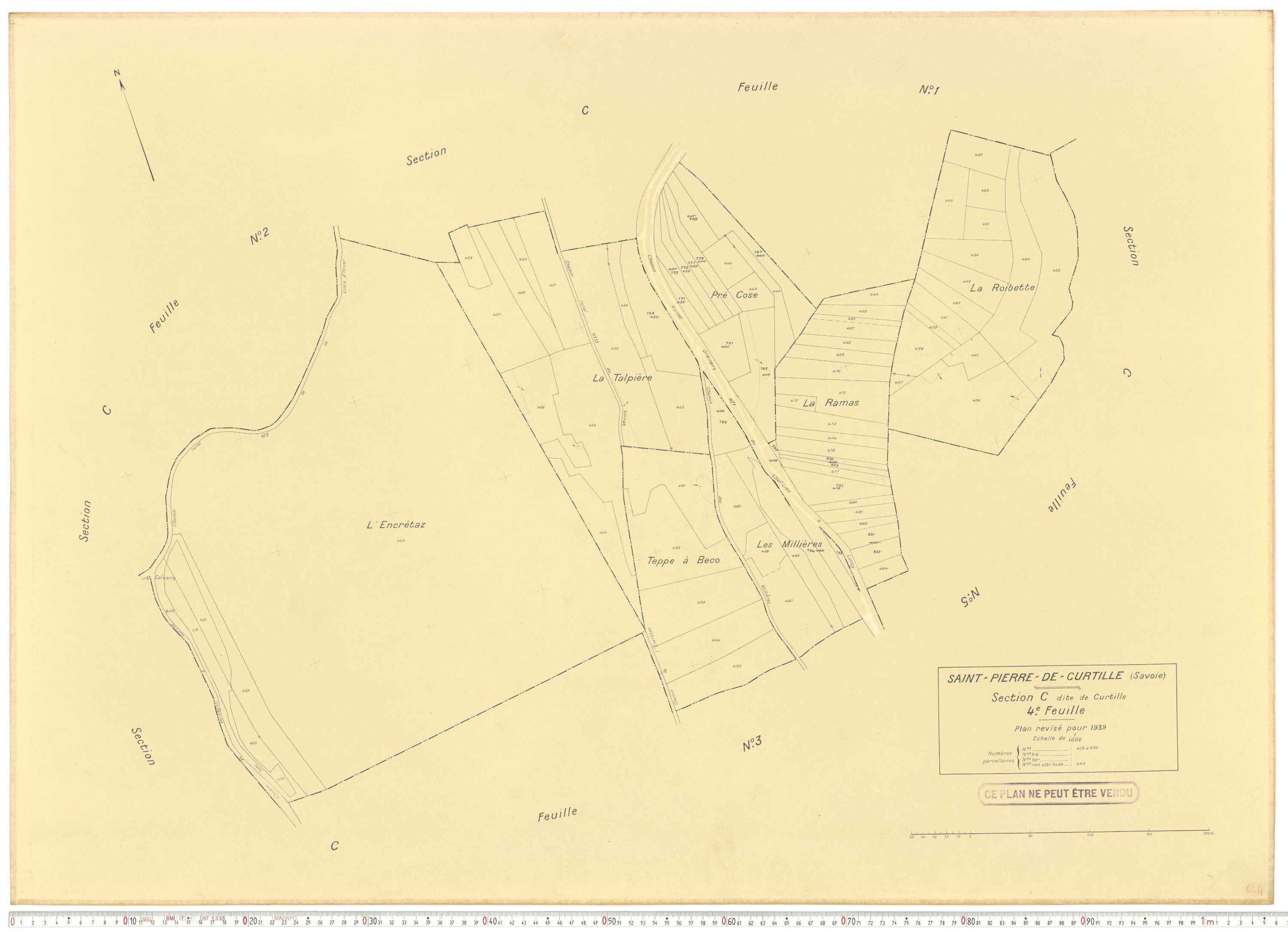 Saint-Pierre-de-Curtille - Plans cadastraux du cadastre rénové.