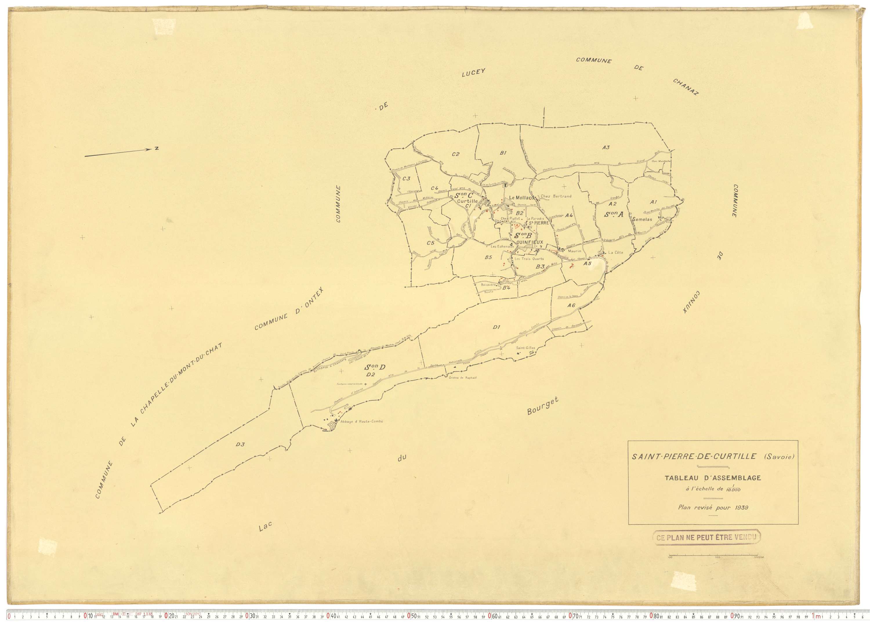 Saint-Pierre-de-Curtille - Plans cadastraux du cadastre rénové.