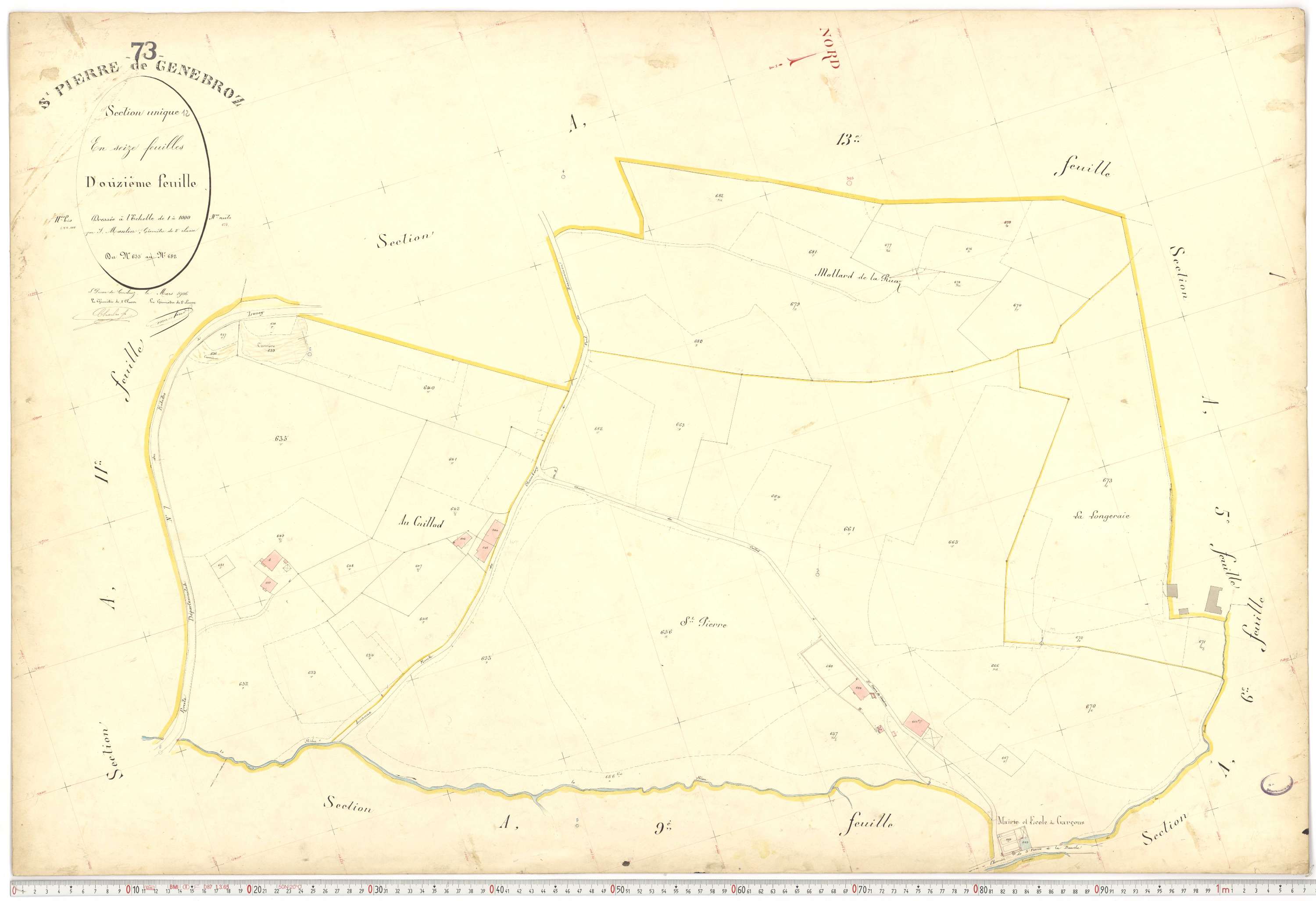Saint-Pierre-de-Genebroz - Cadastre français (1906).