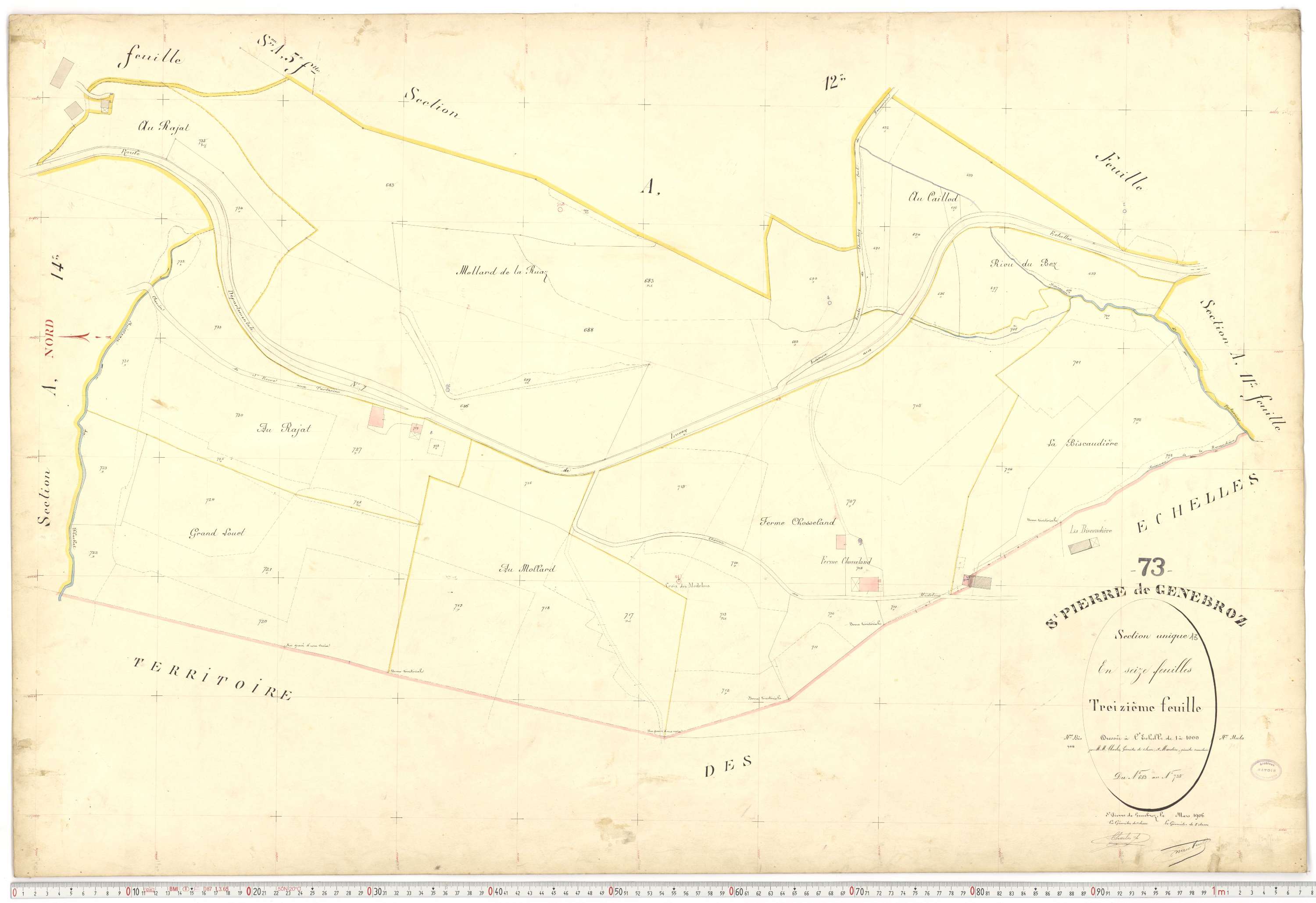 Saint-Pierre-de-Genebroz - Cadastre français (1906).