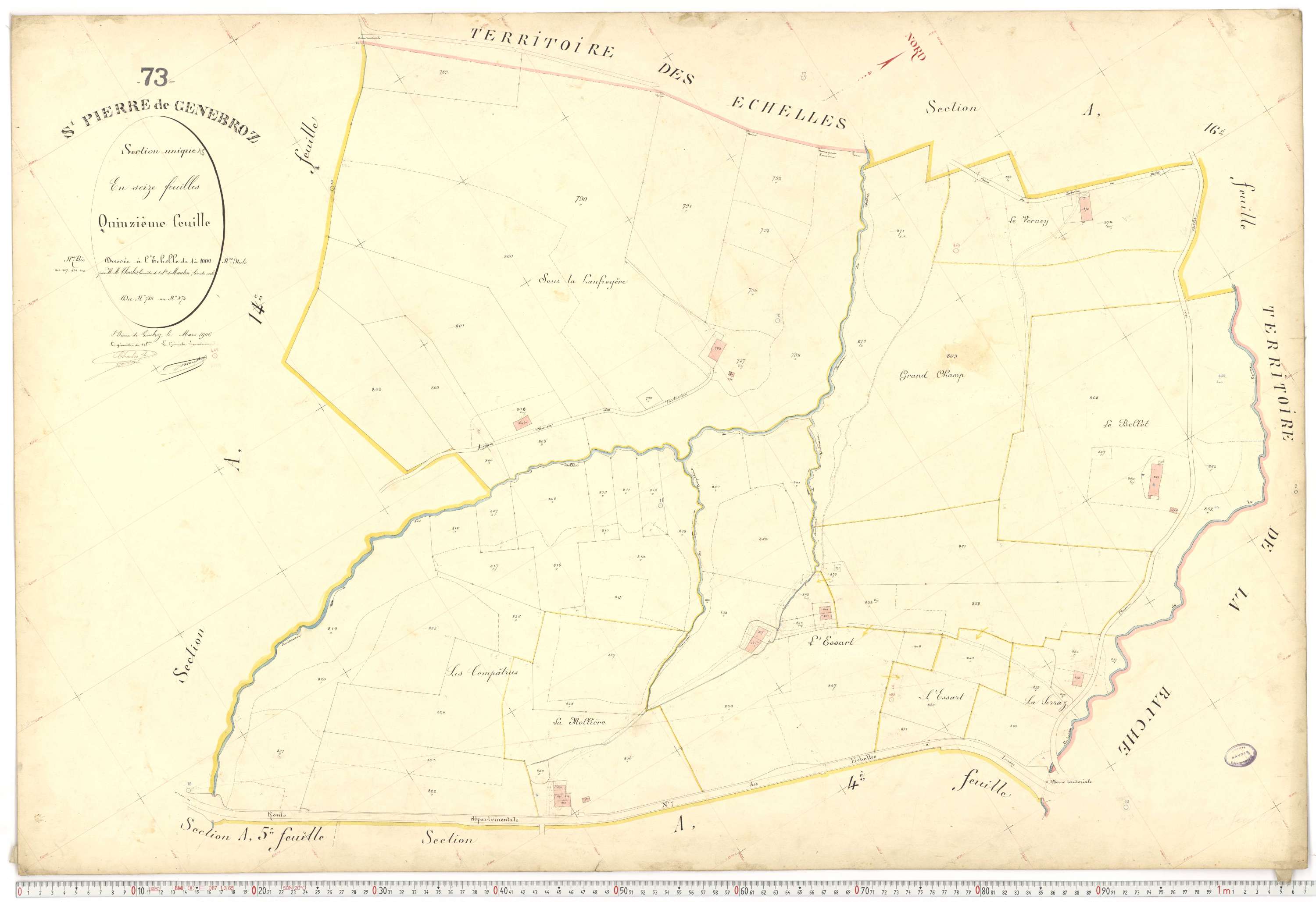 Saint-Pierre-de-Genebroz - Cadastre français (1906).