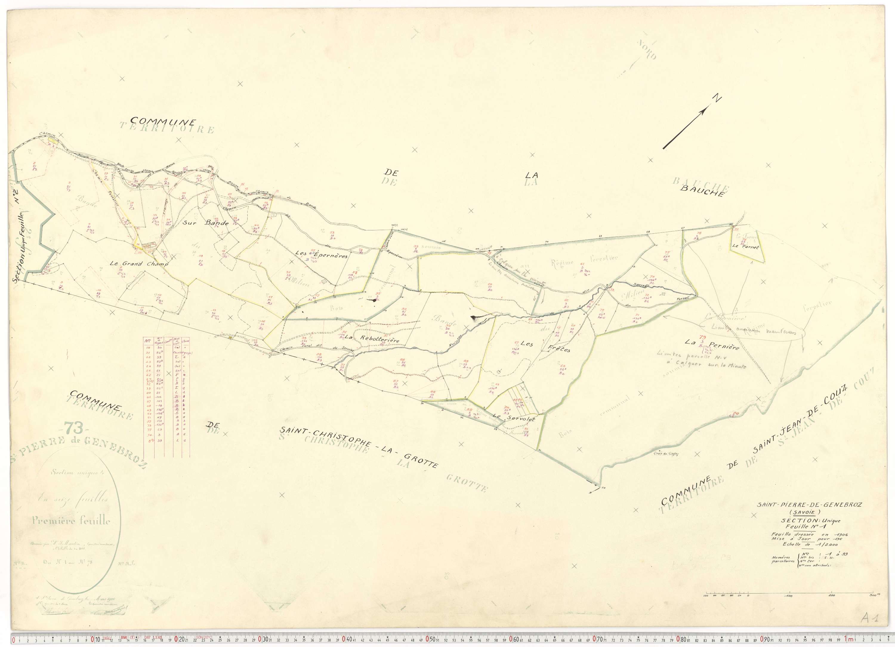 Saint-Pierre-de-Genebroz - Cadastre rénové, version de travail (1963).