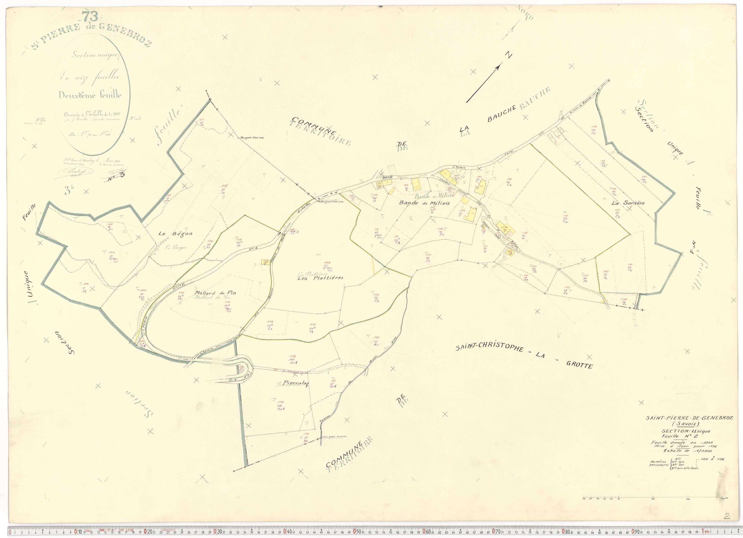 Saint-Pierre-de-Genebroz - Cadastre rénové, version de travail (1963).