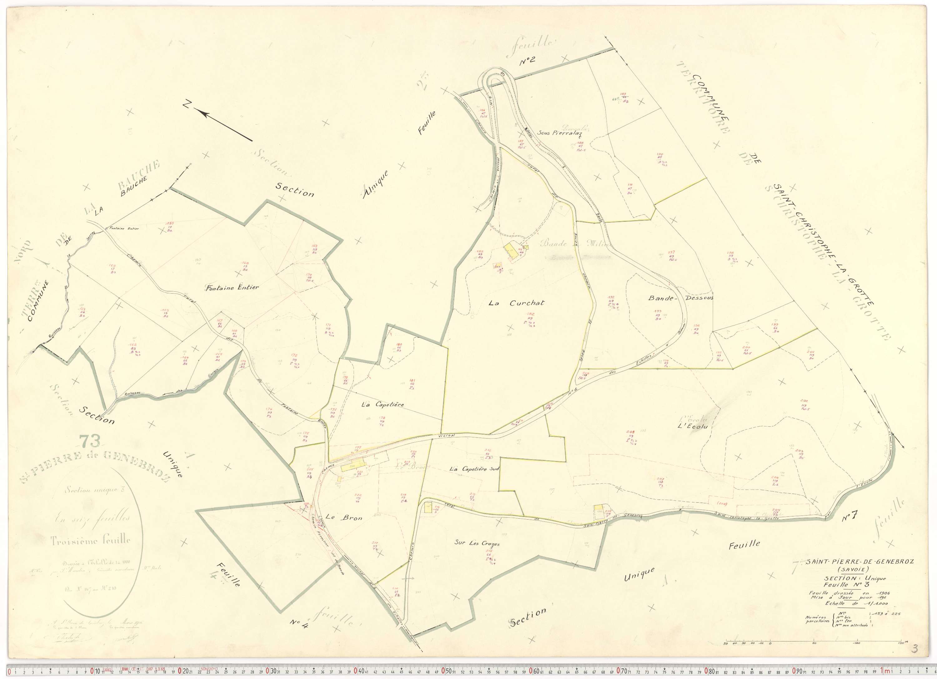 Saint-Pierre-de-Genebroz - Cadastre rénové, version de travail (1963).