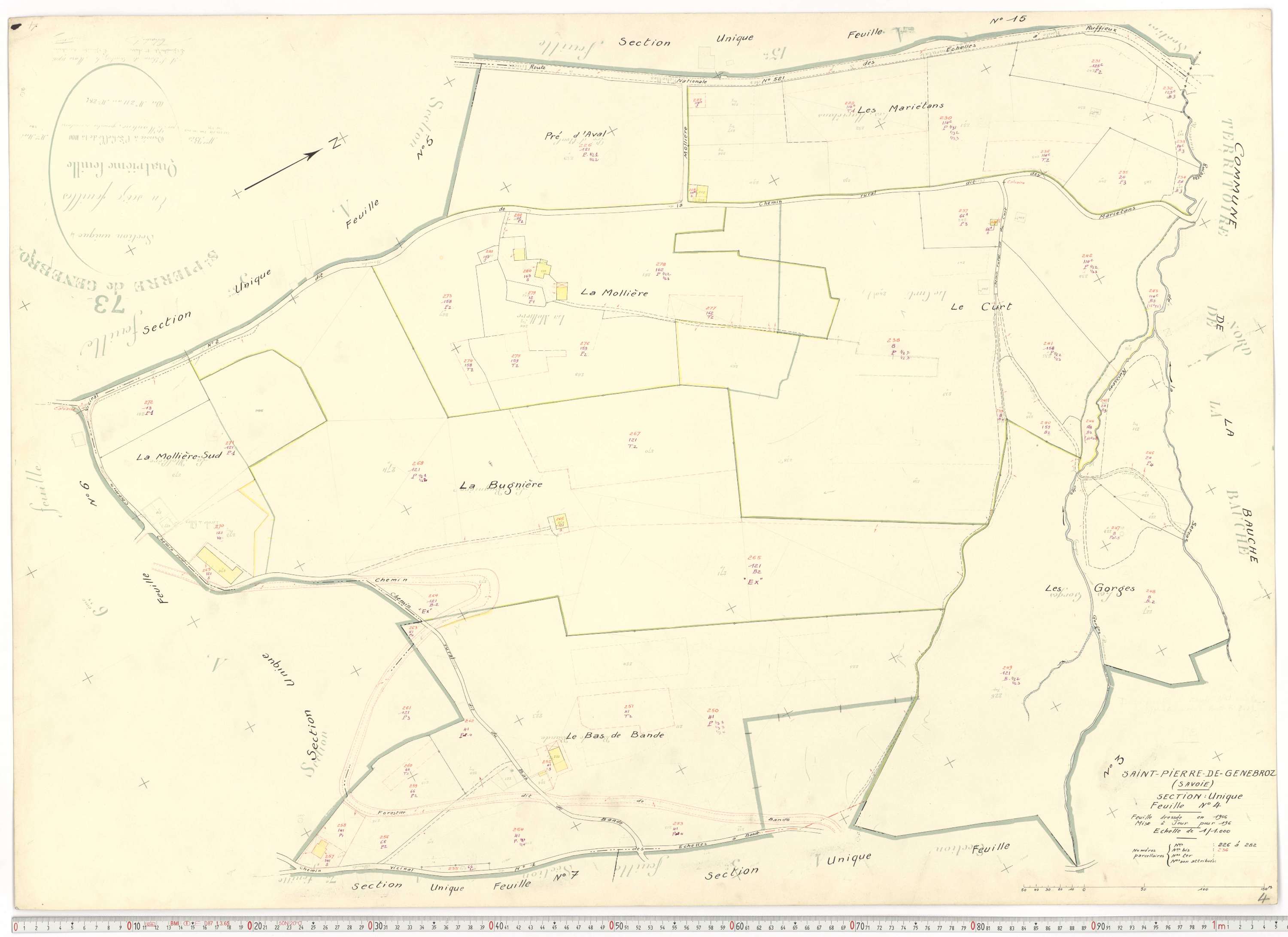 Saint-Pierre-de-Genebroz - Cadastre rénové, version de travail (1963).