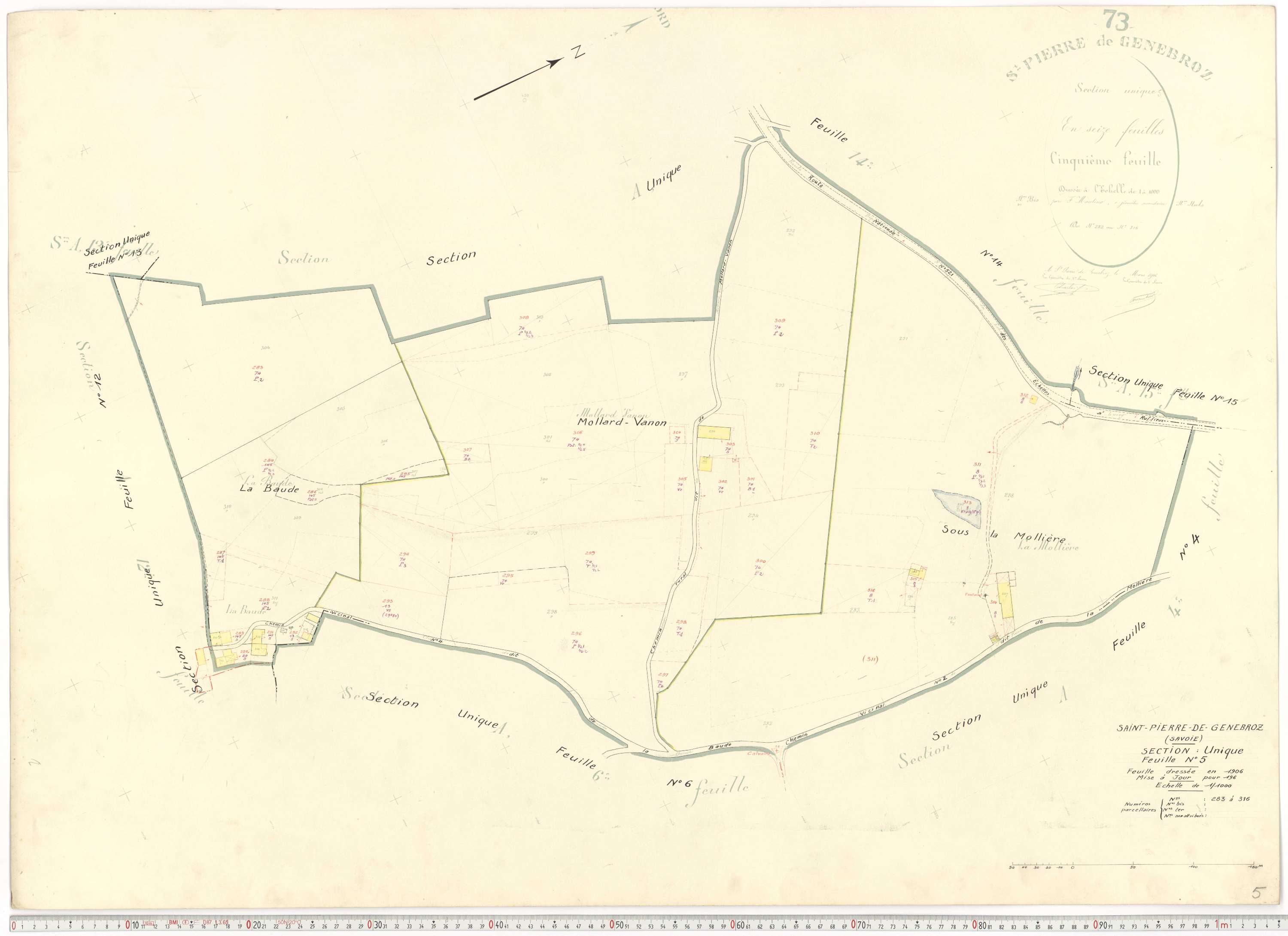 Saint-Pierre-de-Genebroz - Cadastre rénové, version de travail (1963).