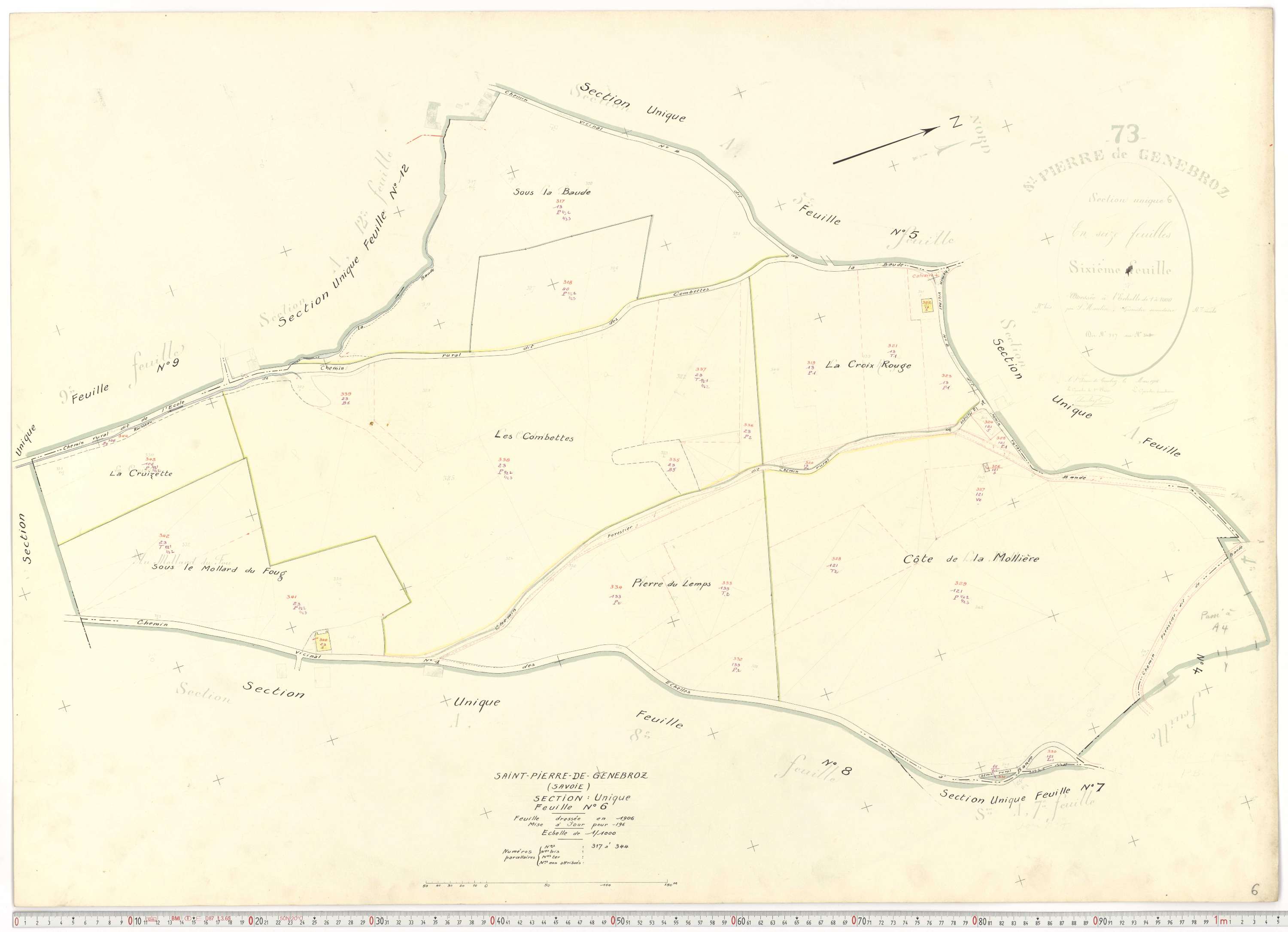 Saint-Pierre-de-Genebroz - Cadastre rénové, version de travail (1963).