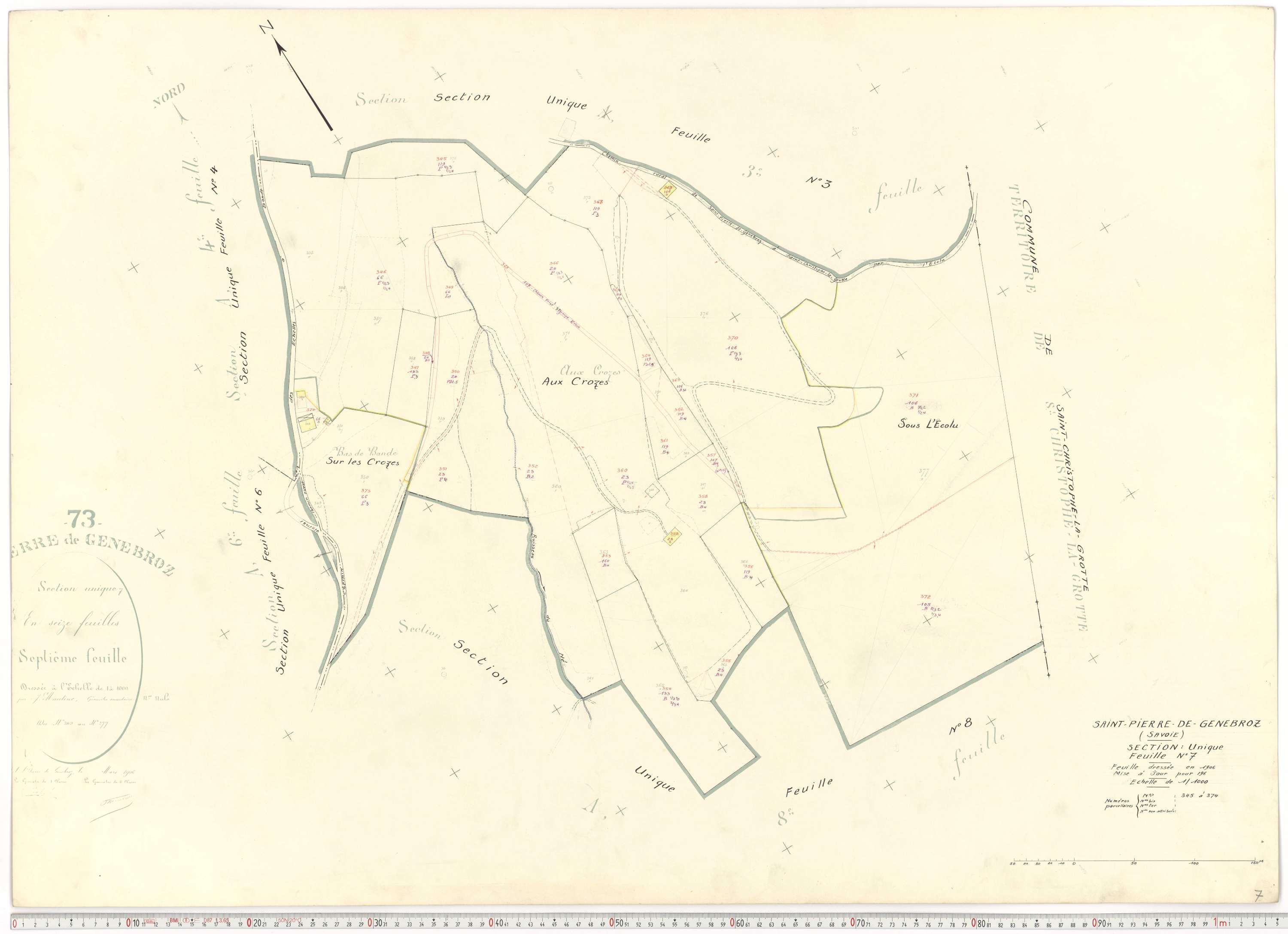 Saint-Pierre-de-Genebroz - Cadastre rénové, version de travail (1963).