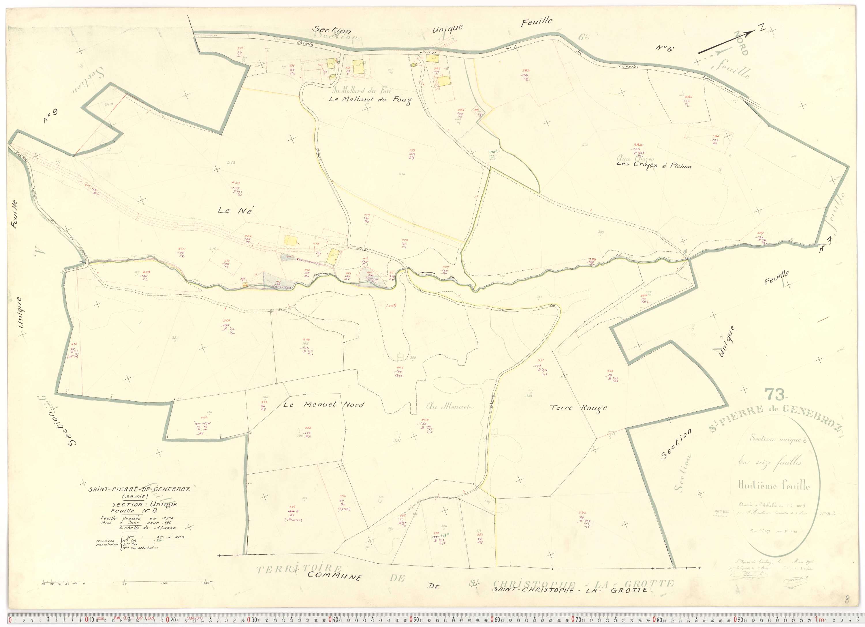 Saint-Pierre-de-Genebroz - Cadastre rénové, version de travail (1963).
