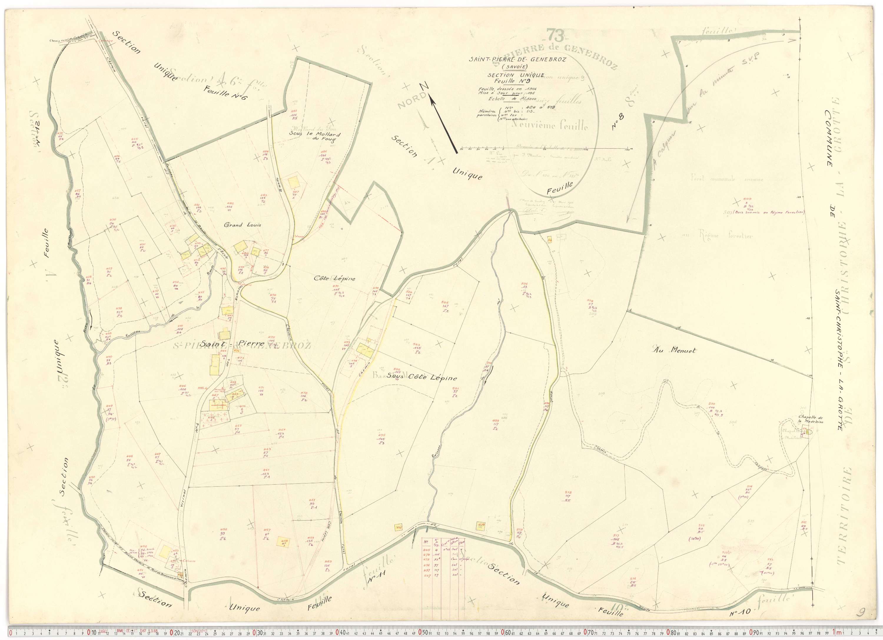 Saint-Pierre-de-Genebroz - Cadastre rénové, version de travail (1963).