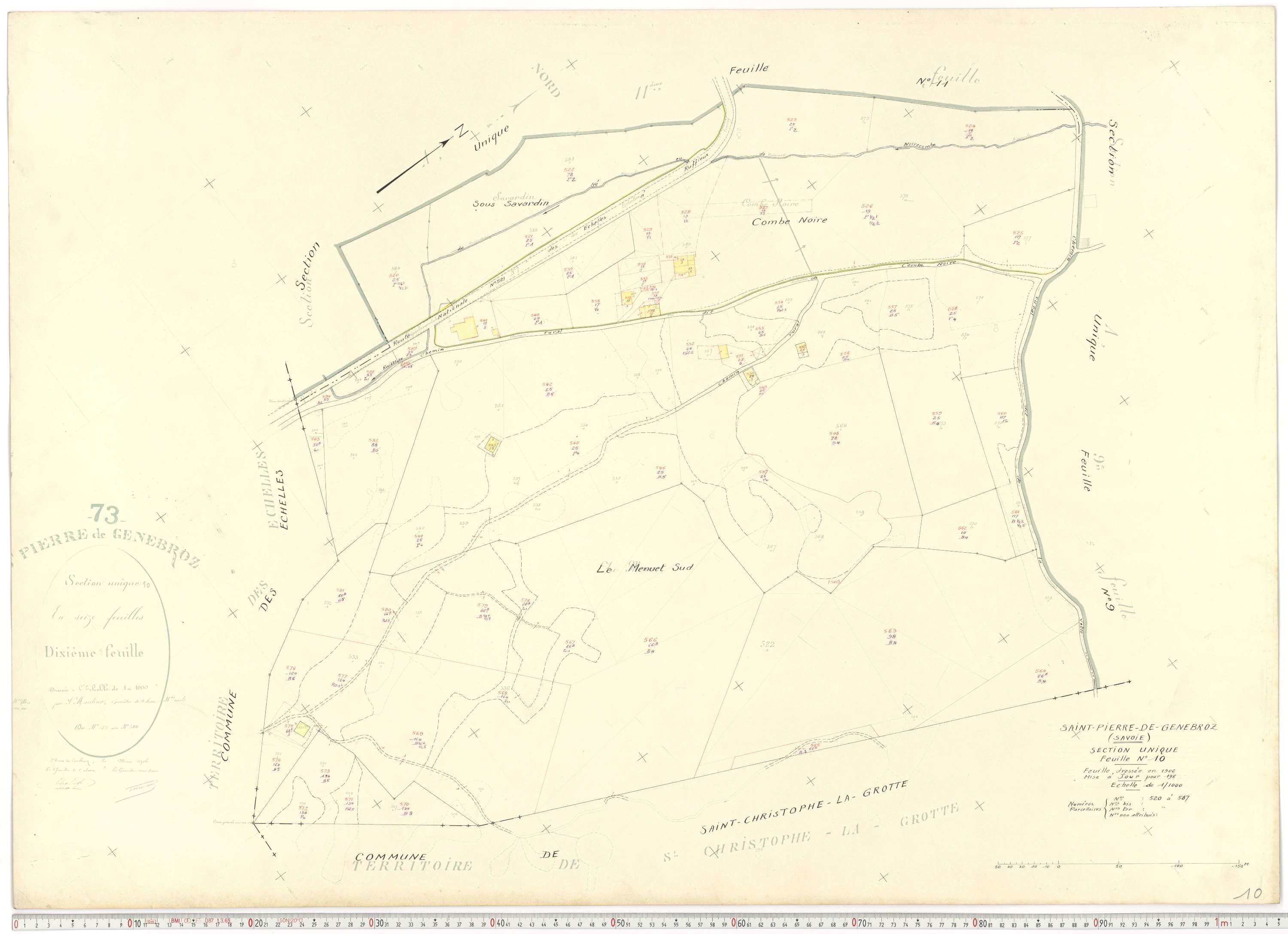 Saint-Pierre-de-Genebroz - Cadastre rénové, version de travail (1963).