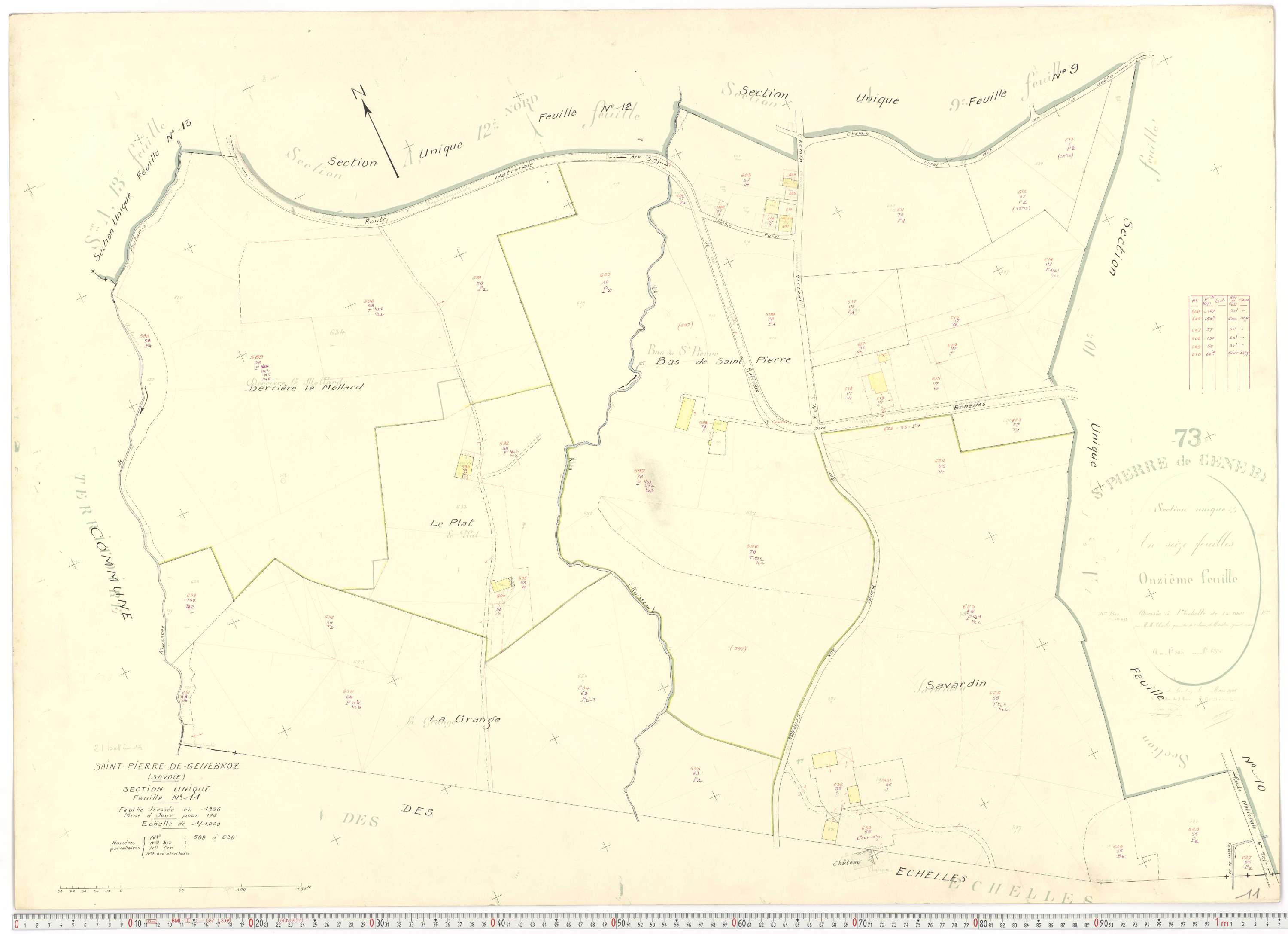 Saint-Pierre-de-Genebroz - Cadastre rénové, version de travail (1963).