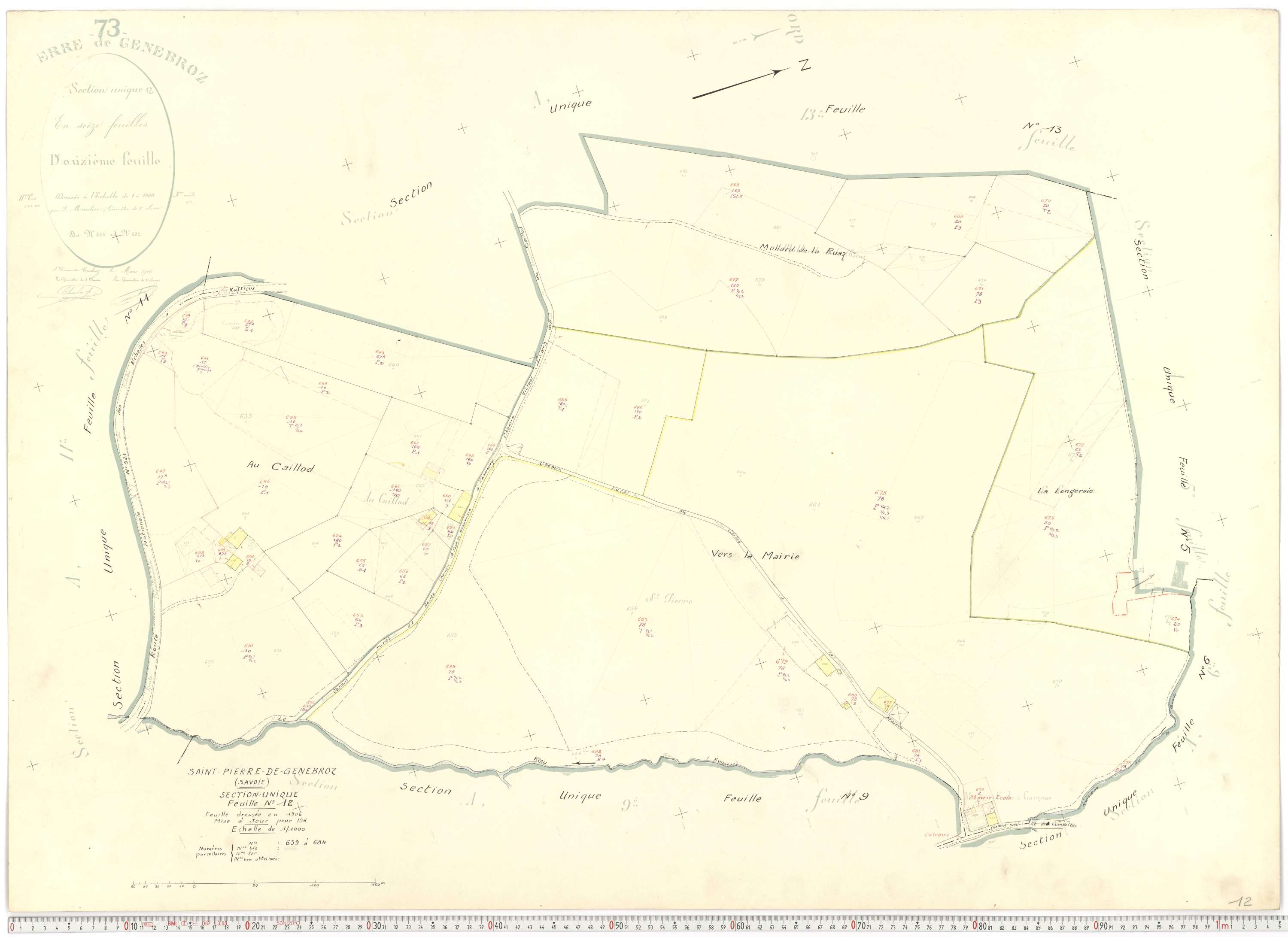 Saint-Pierre-de-Genebroz - Cadastre rénové, version de travail (1963).