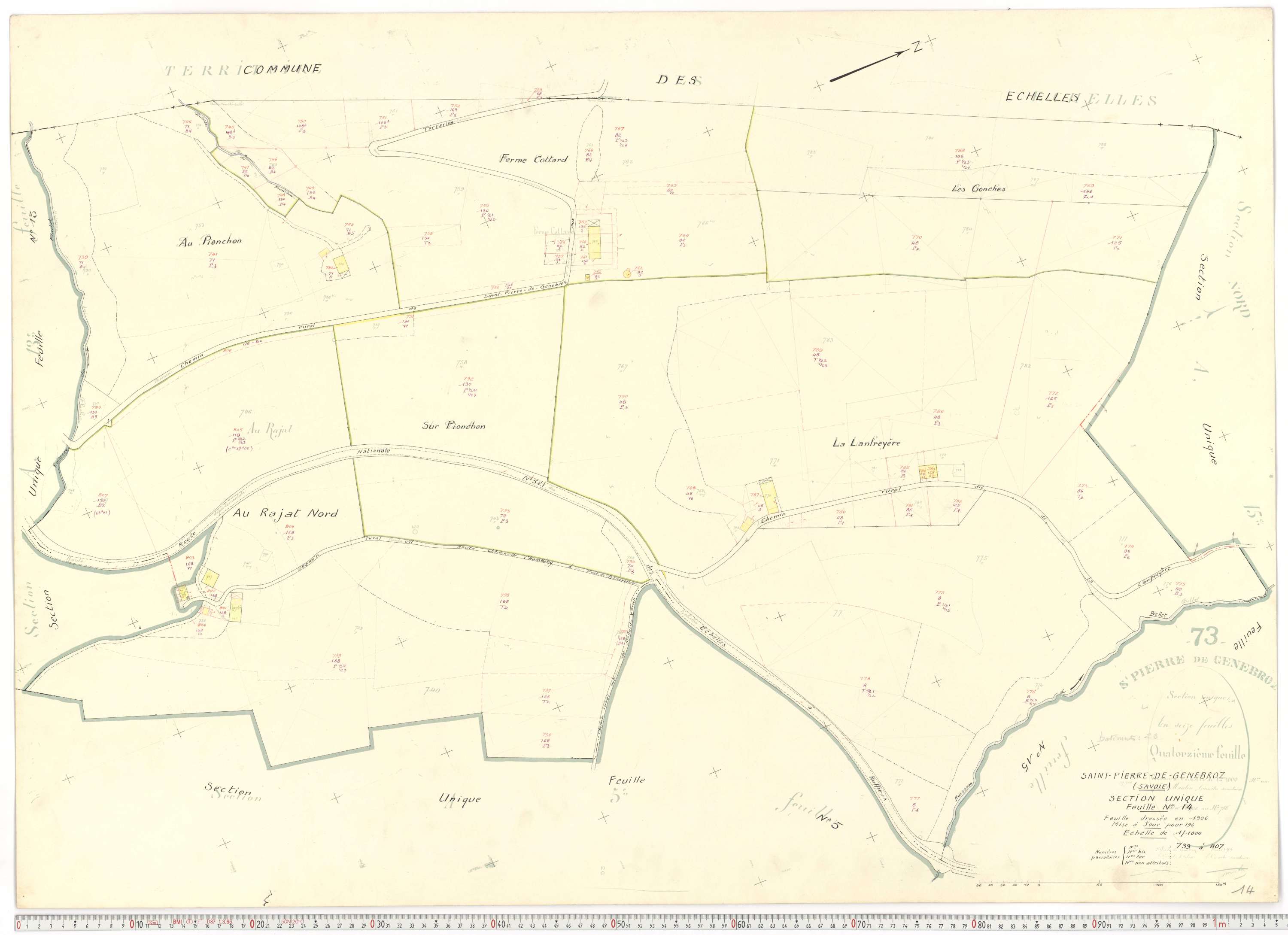 Saint-Pierre-de-Genebroz - Cadastre rénové, version de travail (1963).