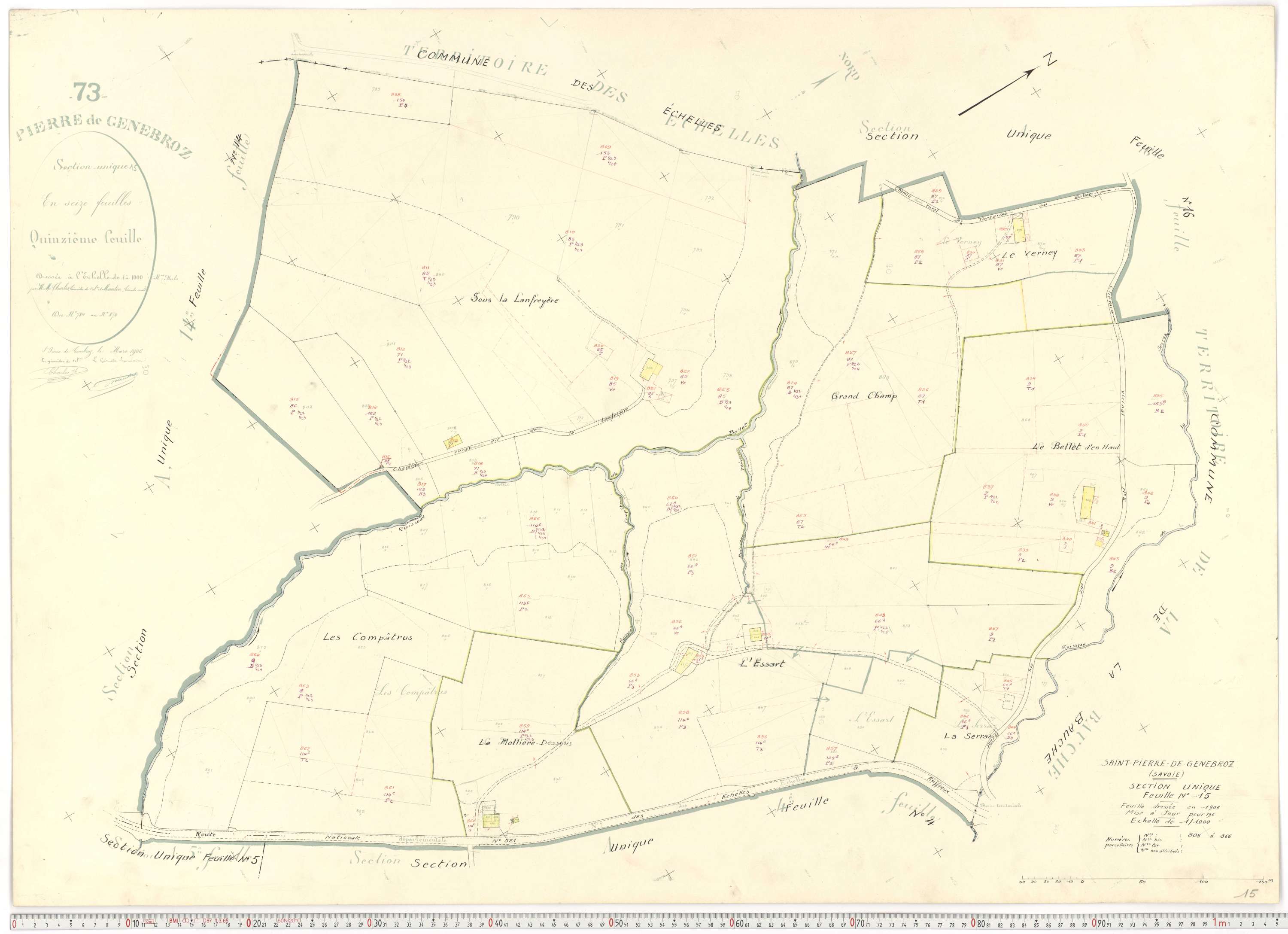 Saint-Pierre-de-Genebroz - Cadastre rénové, version de travail (1963).
