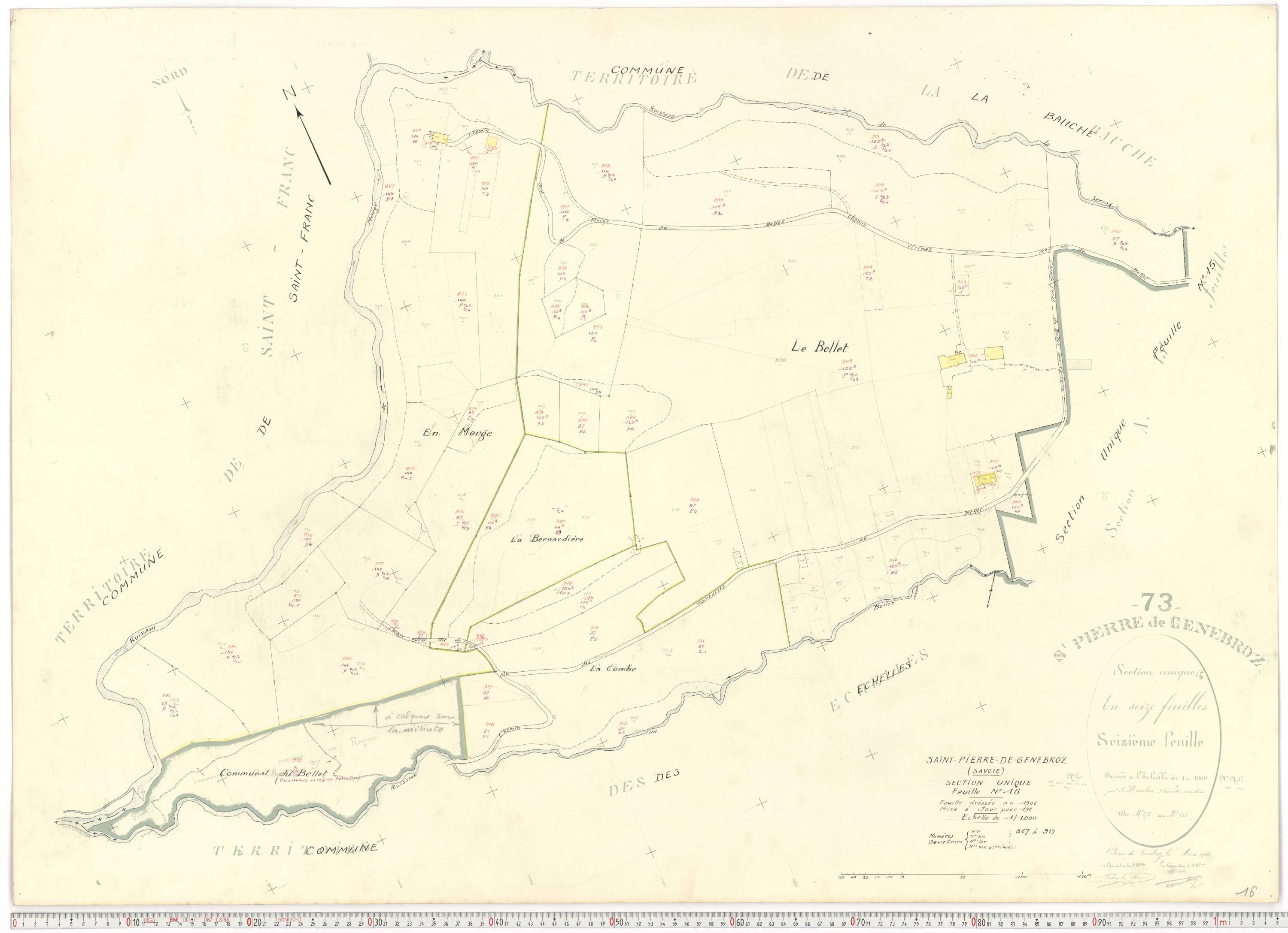 Saint-Pierre-de-Genebroz - Cadastre rénové, version de travail (1963).