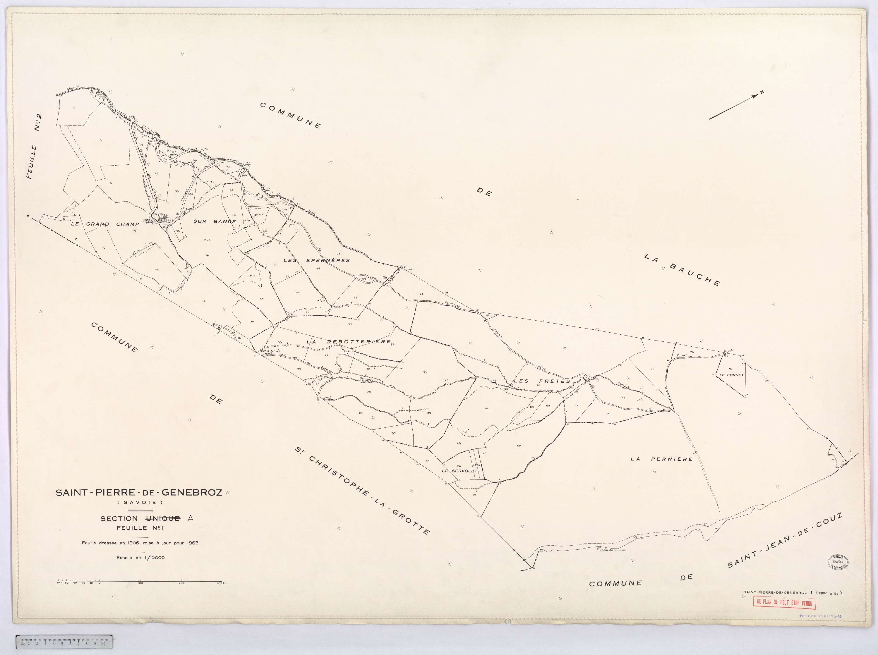 Saint-Pierre-de-Genebroz - Cadastre rénové, version définitive (1963).