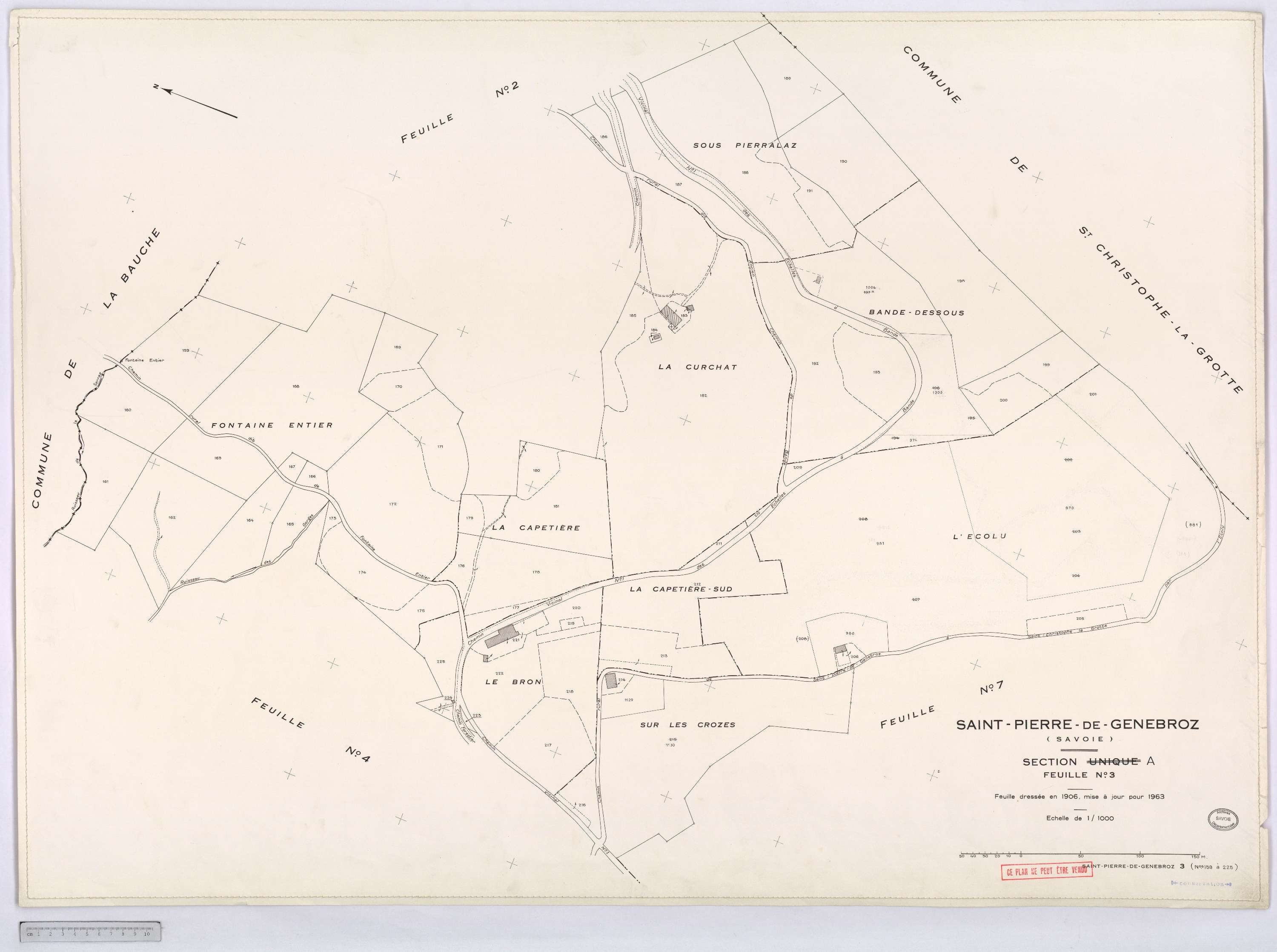 Saint-Pierre-de-Genebroz - Cadastre rénové, version définitive (1963).