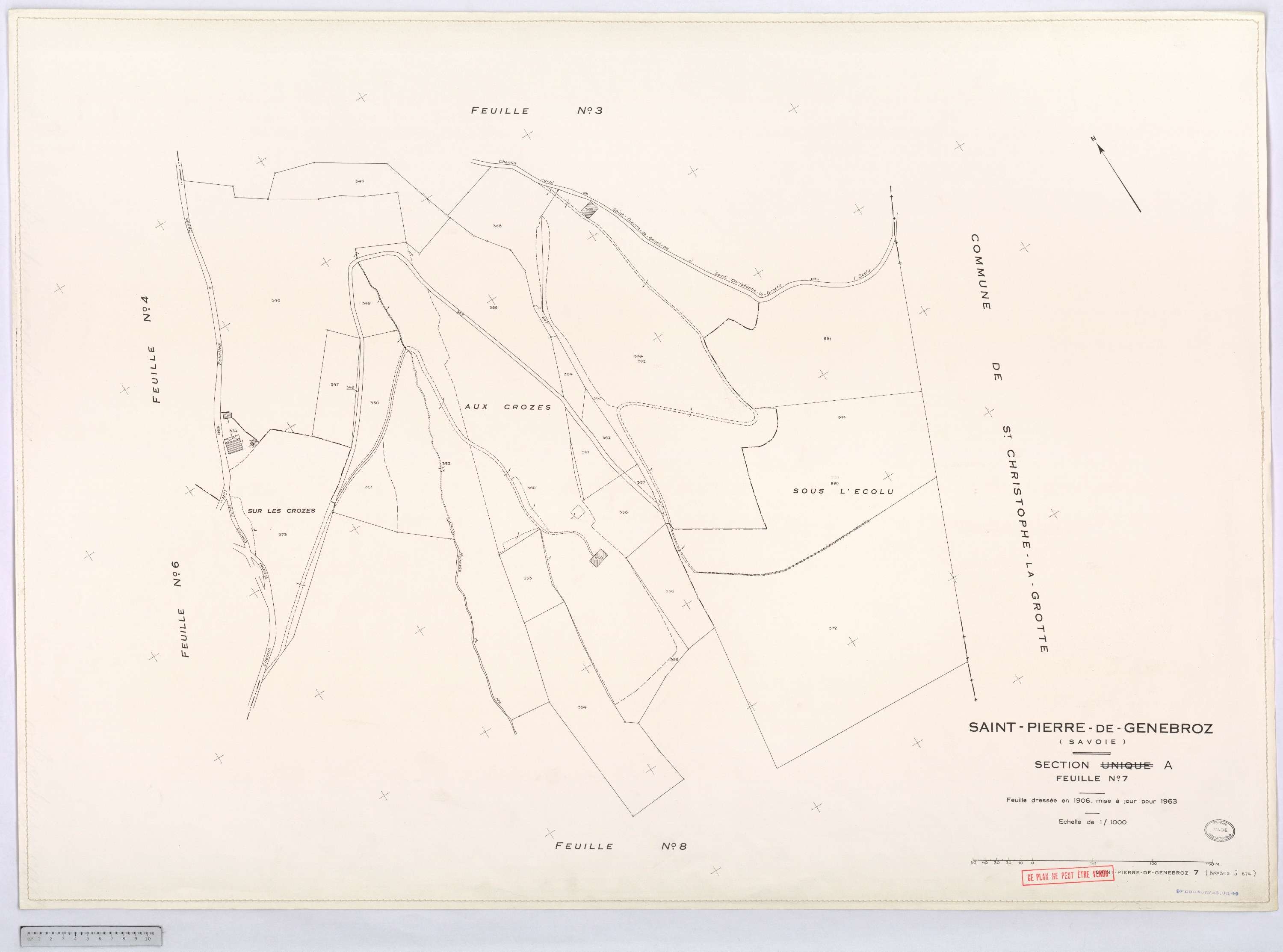 Saint-Pierre-de-Genebroz - Cadastre rénové, version définitive (1963).