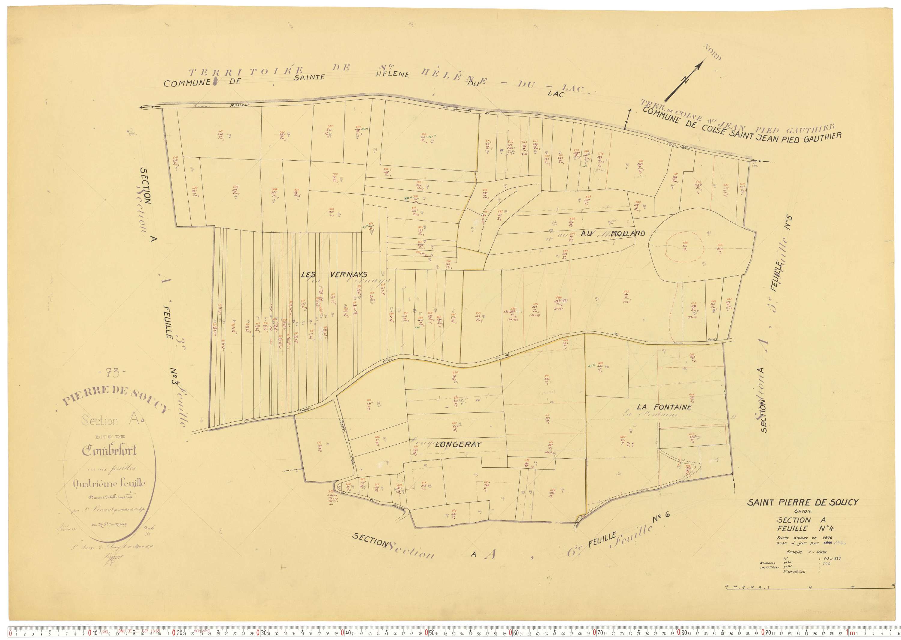 Saint-Pierre-de-Soucy - Cadastre rénové, version de travail (1960).