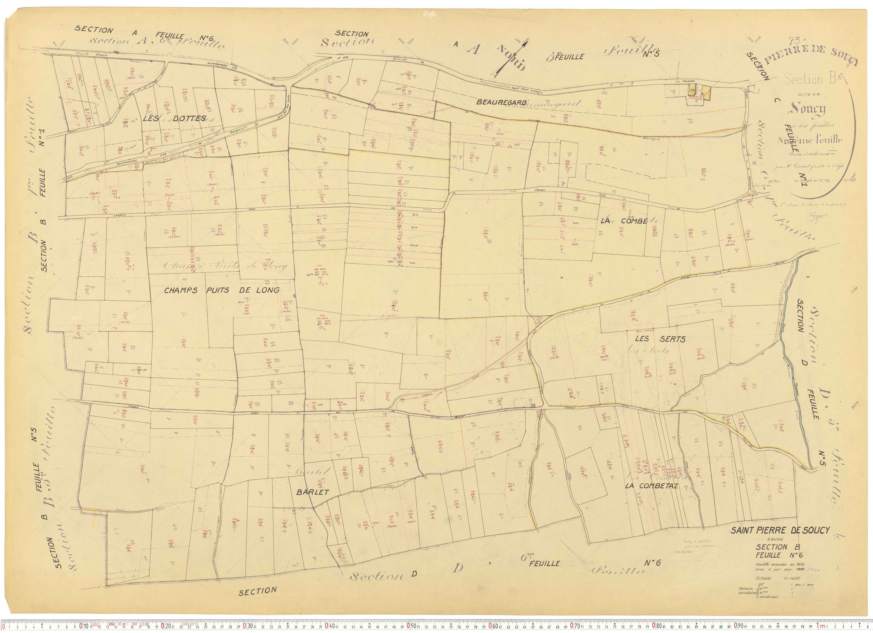 Saint-Pierre-de-Soucy - Cadastre rénové, version de travail (1960).