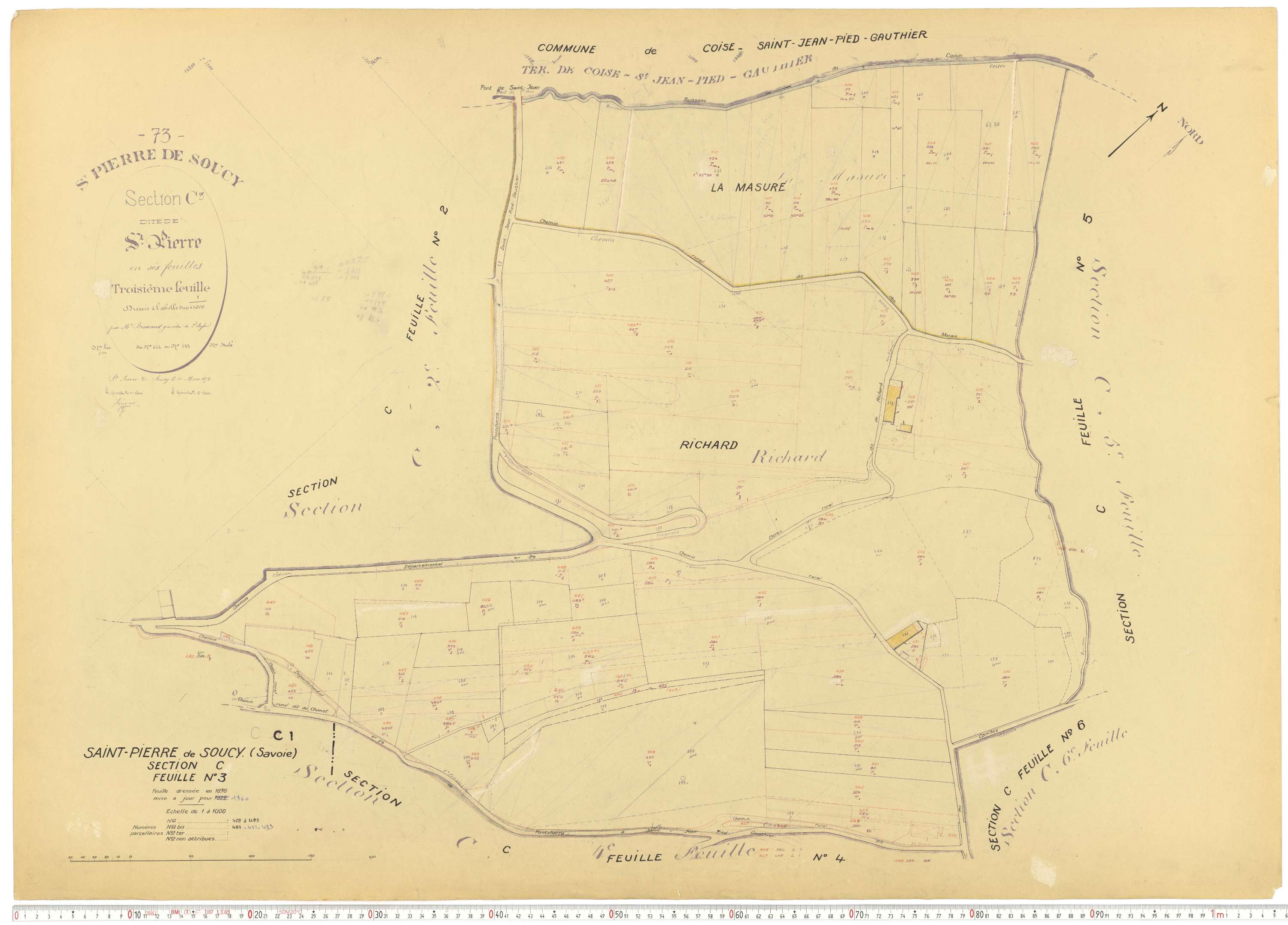 Saint-Pierre-de-Soucy - Cadastre rénové, version de travail (1960).
