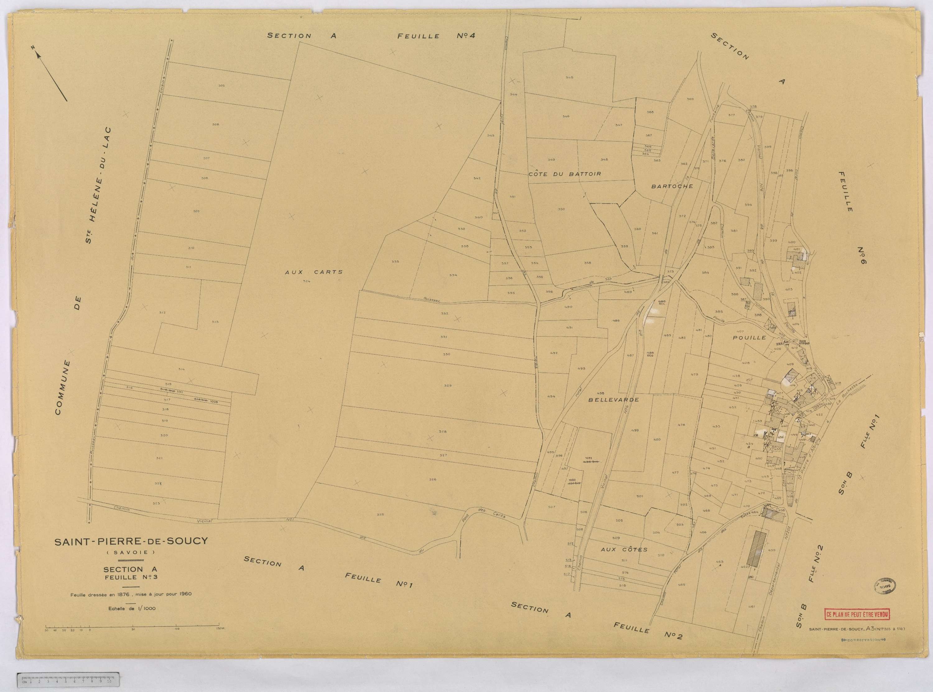 Saint-Pierre-de-Soucy - Cadastre rénové, version définitive (1960).
