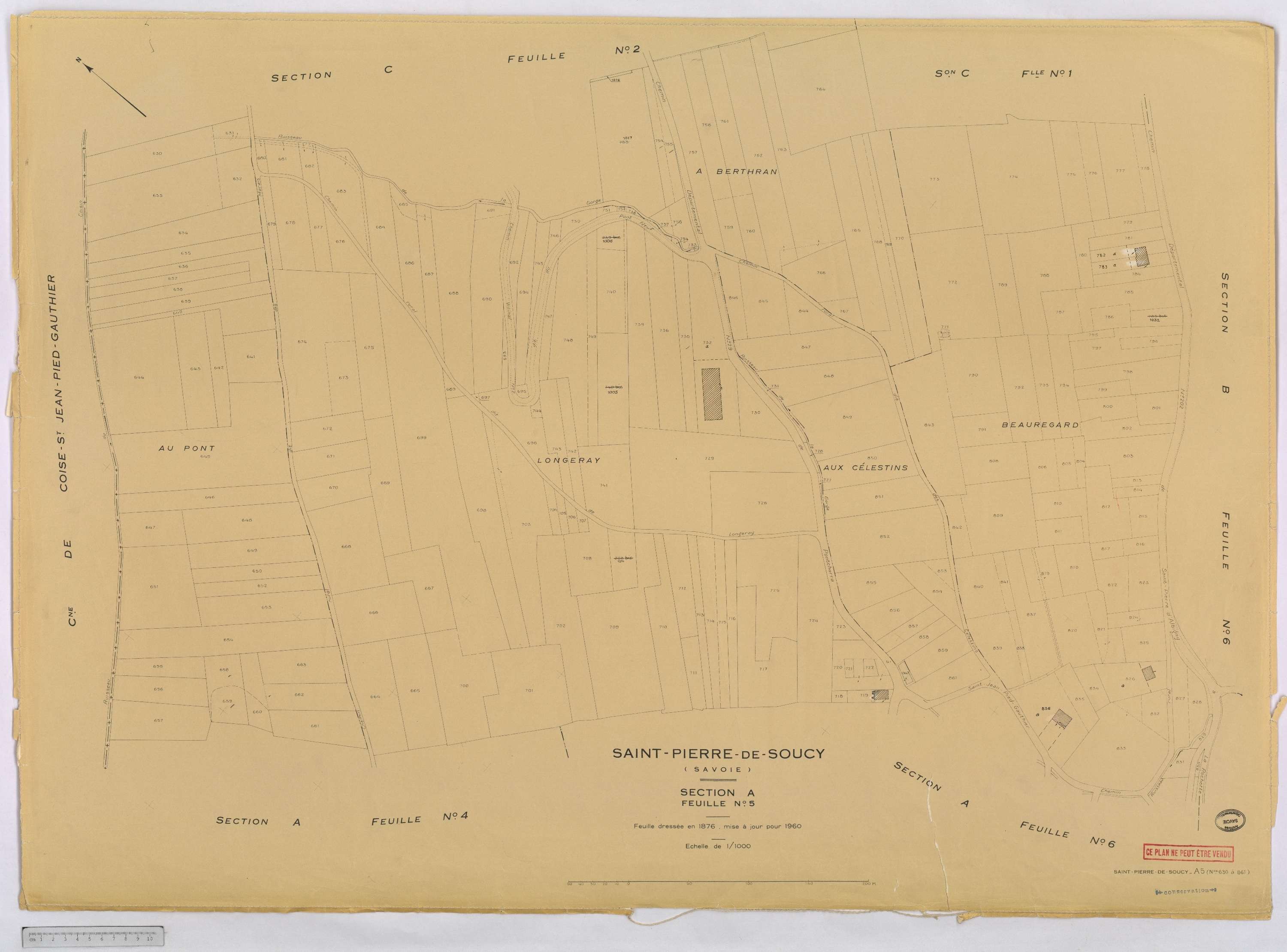 Saint-Pierre-de-Soucy - Cadastre rénové, version définitive (1960).